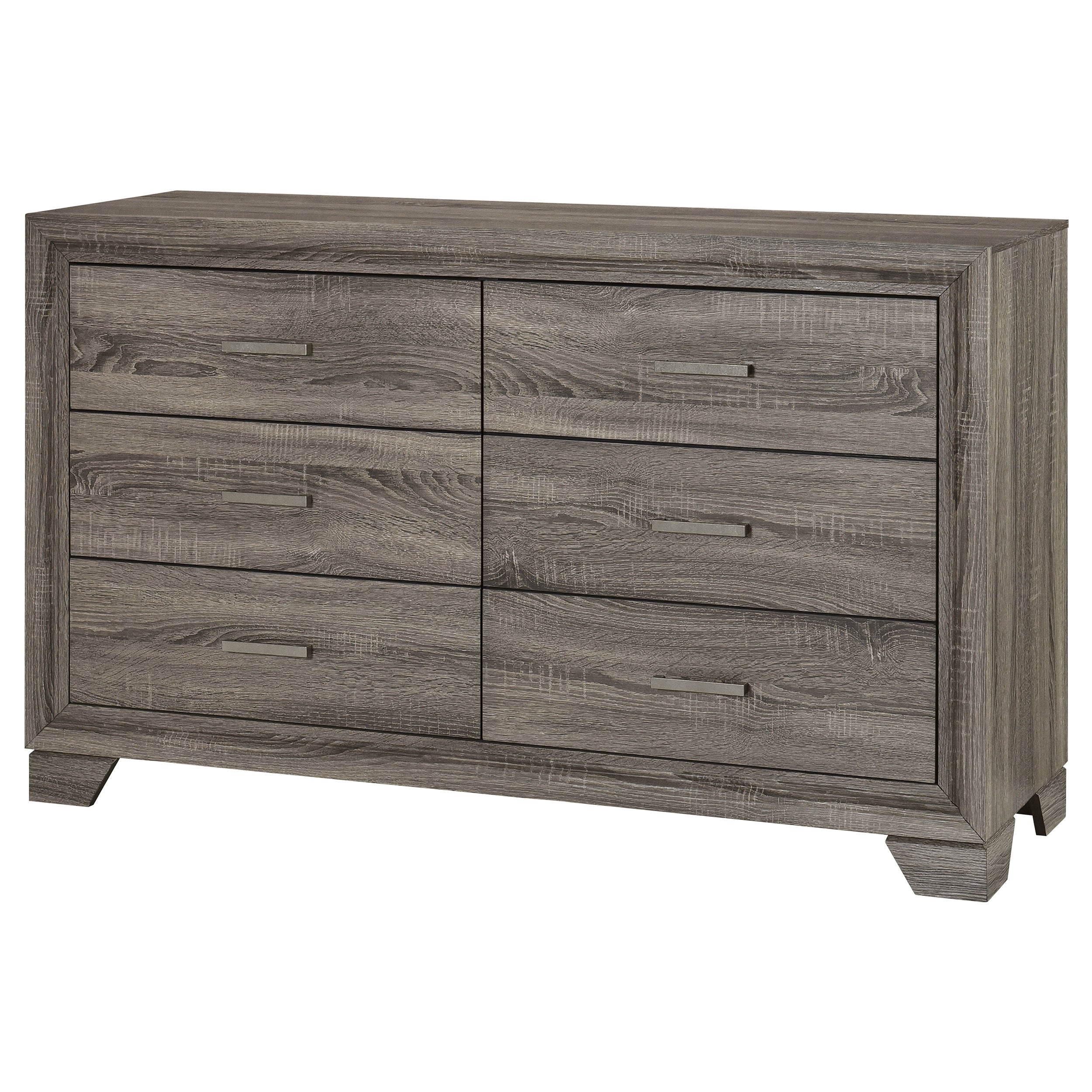 Wright 6-drawer Dresser Cabinet Brown Oak — view 4