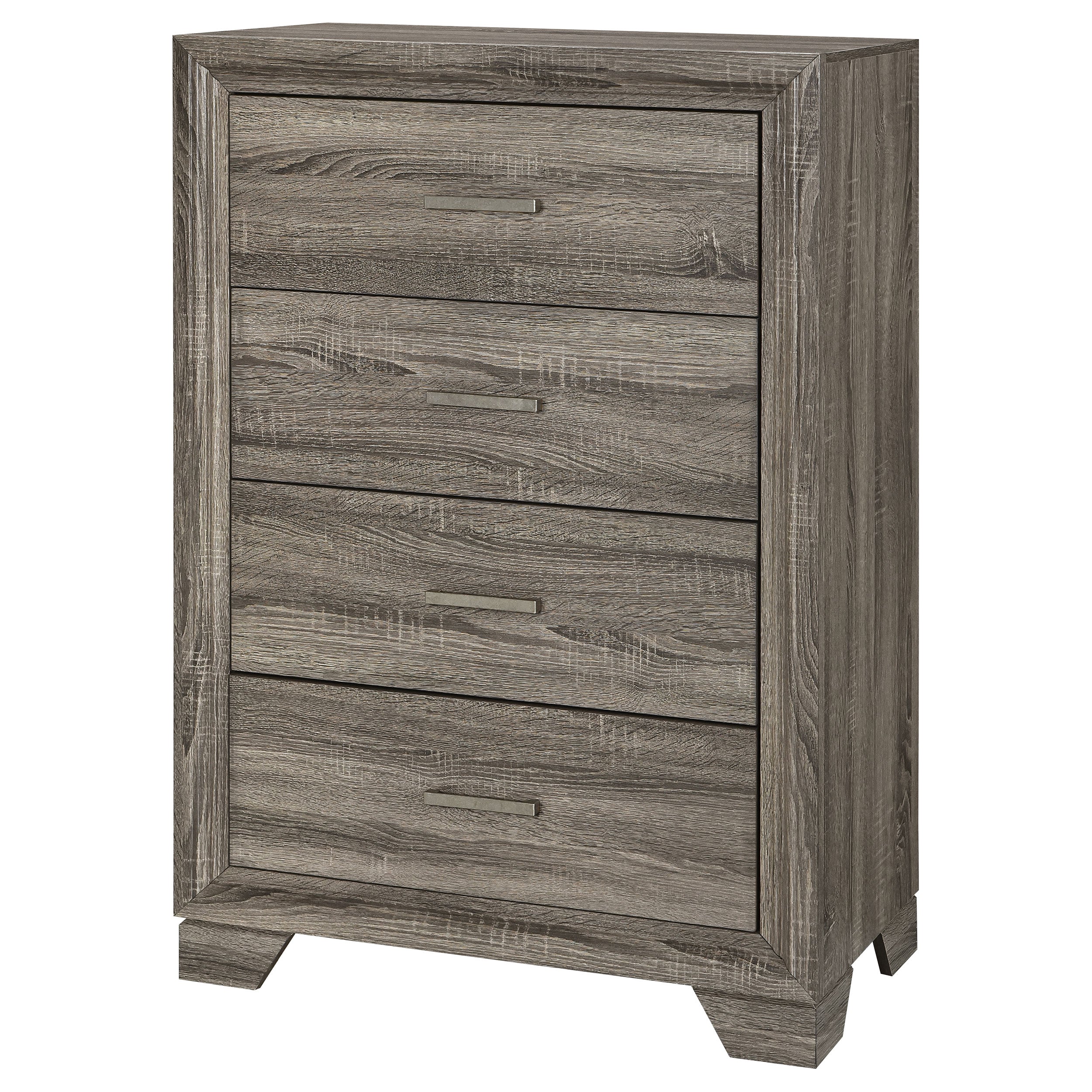 Wright 4-drawer Chest of Drawers Brown Oak — view 4