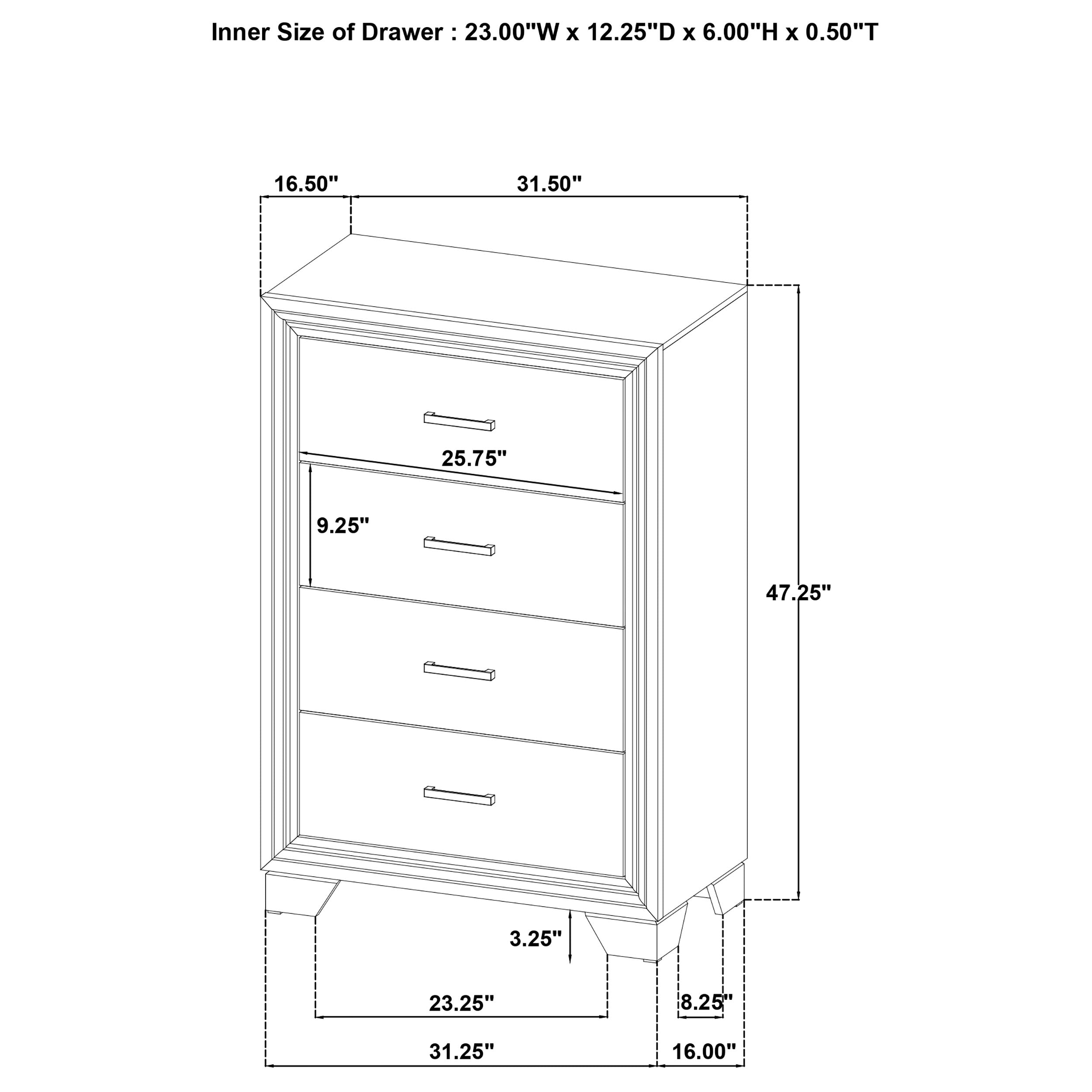 Wright 4-drawer Chest of Drawers Brown Oak — view 13