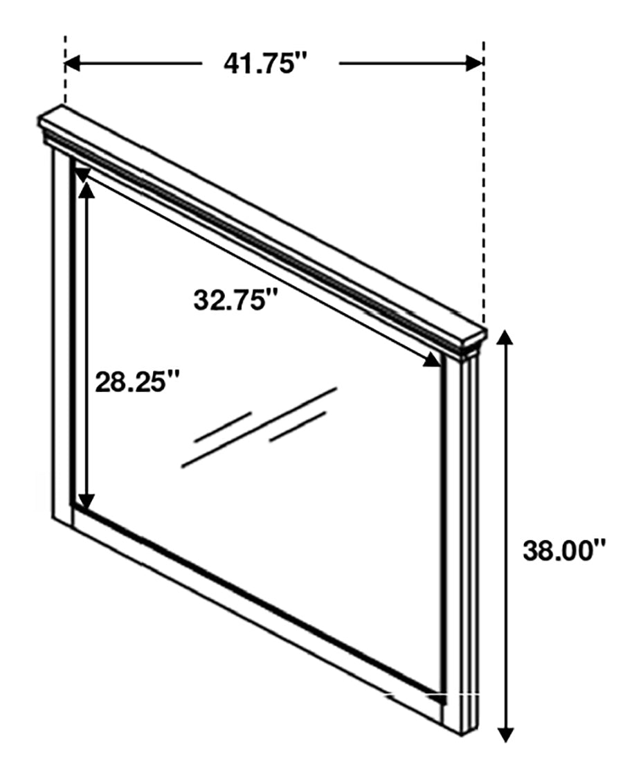 Hillcrest Dresser Mirror Distressed White — view 6