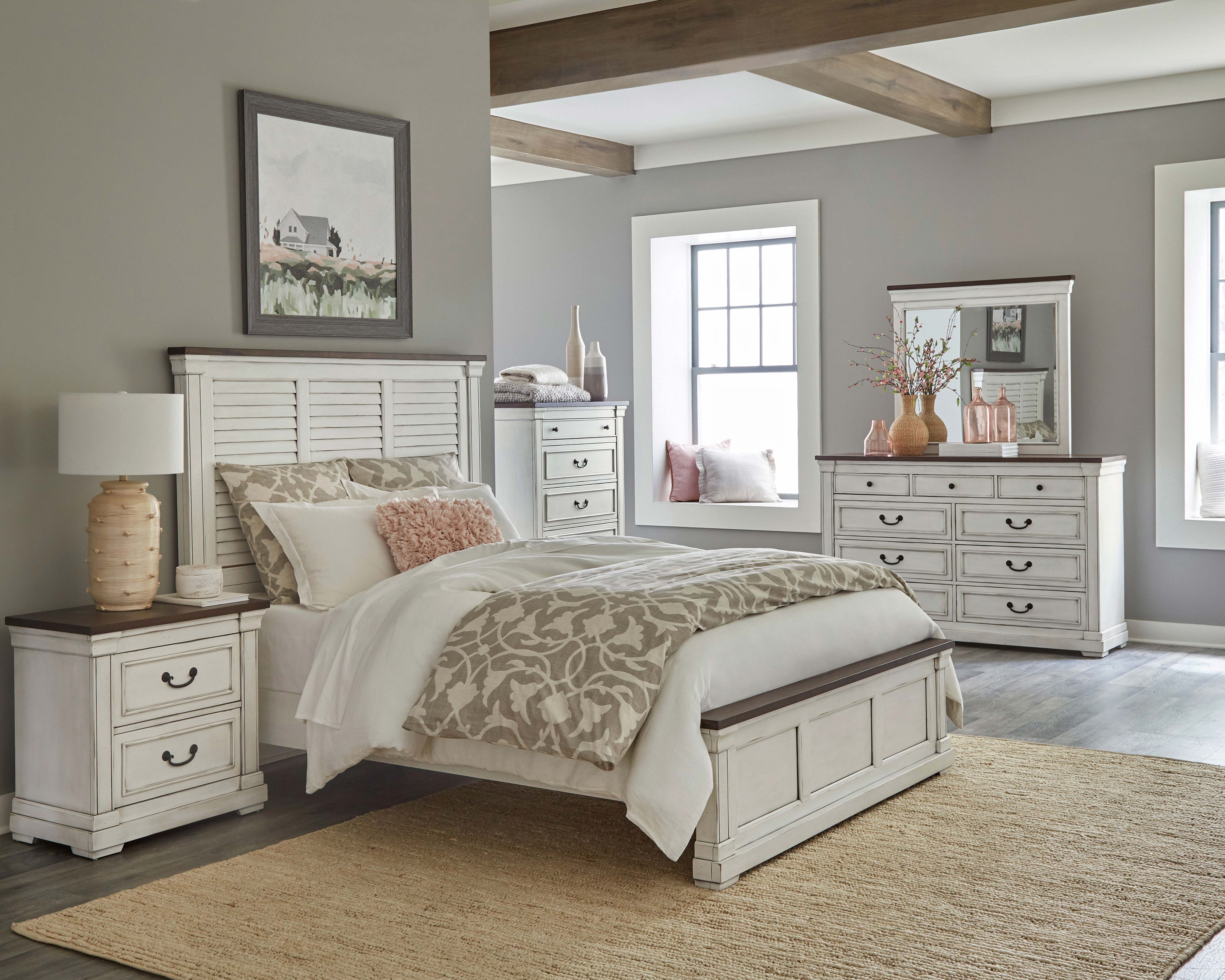 Hillcrest Dresser Mirror Distressed White — view 7
