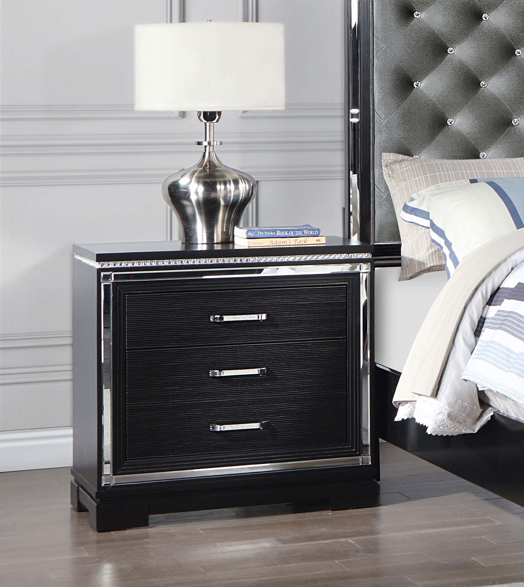 Cappola 2-drawer Nightstand Black — view 2