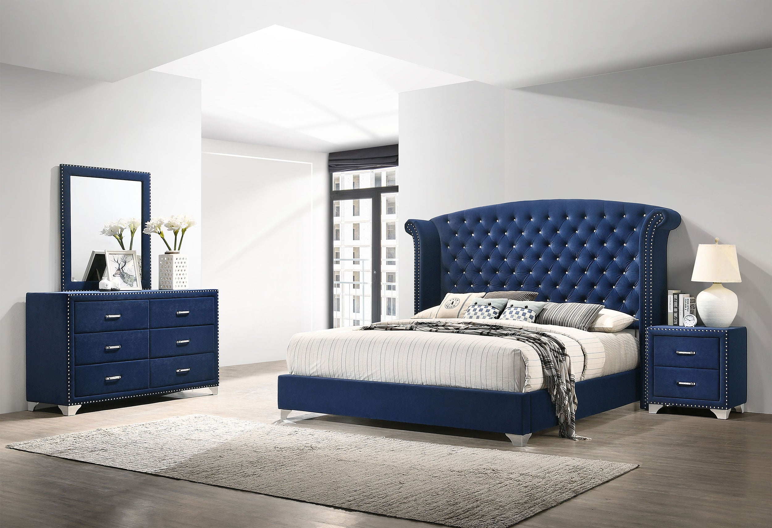 Melody 4-piece Eastern King Bedroom Set Pacific Blue — view 1