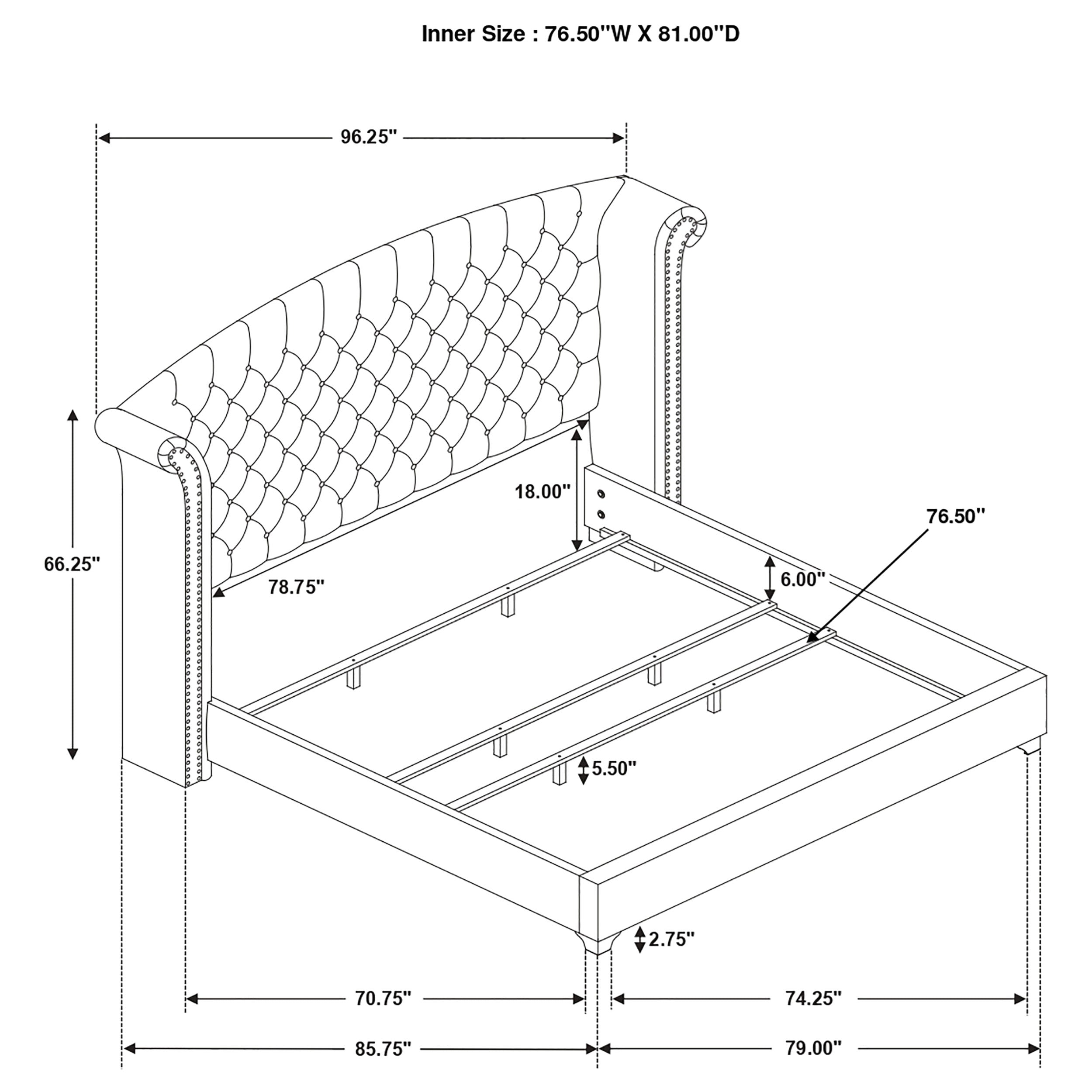 Melody 4-piece Eastern King Bedroom Set Pacific Blue — view 11