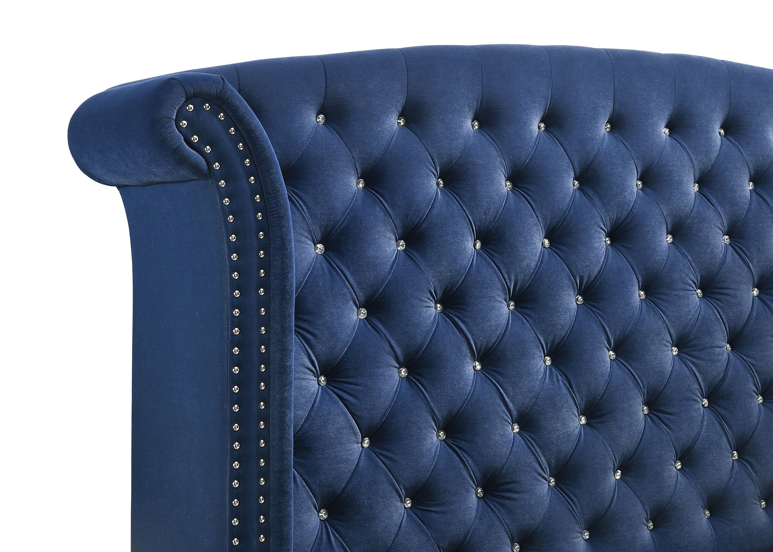 Melody Upholstered Eastern King Wingback Bed Pacific Blue — view 7