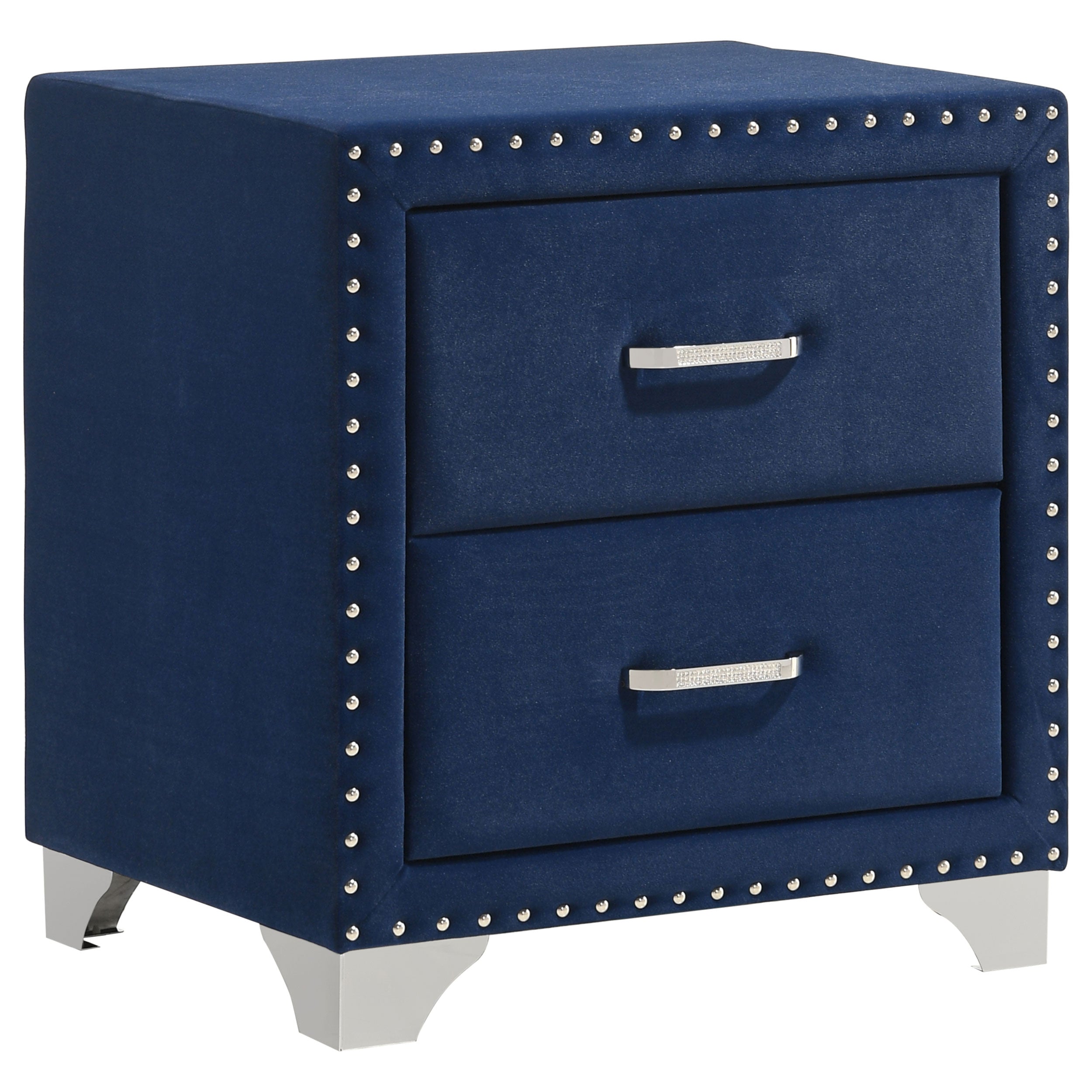 Melody Upholstered 2-drawer Nightstand Pacific Blue — view 1
