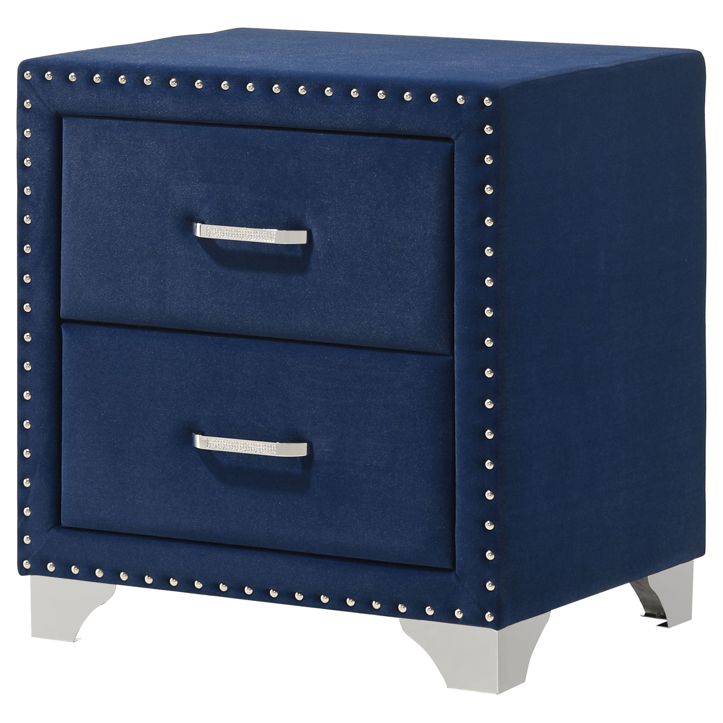 Melody Upholstered 2-drawer Nightstand Pacific Blue — view 4