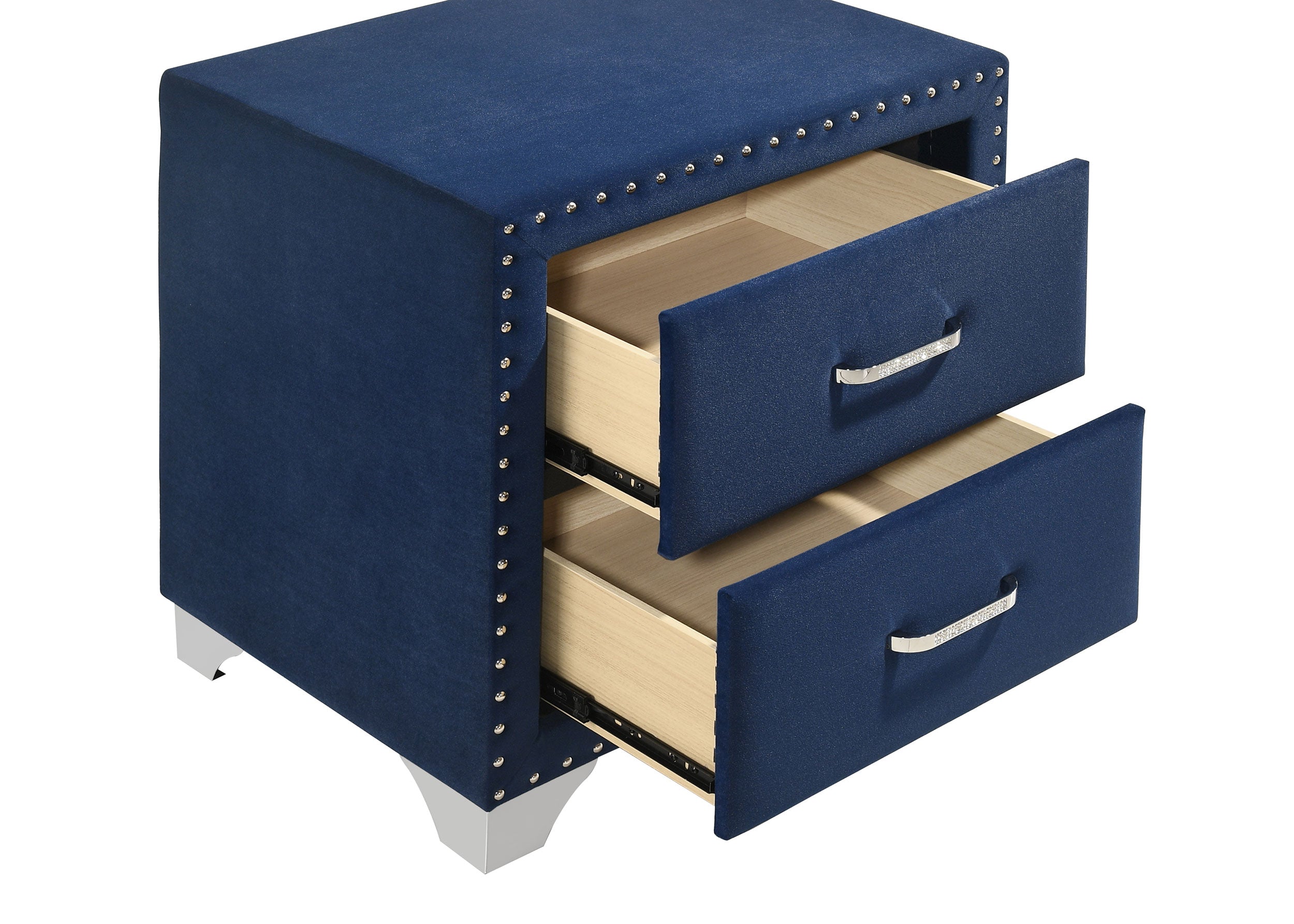 Melody Upholstered 2-drawer Nightstand Pacific Blue — view 10