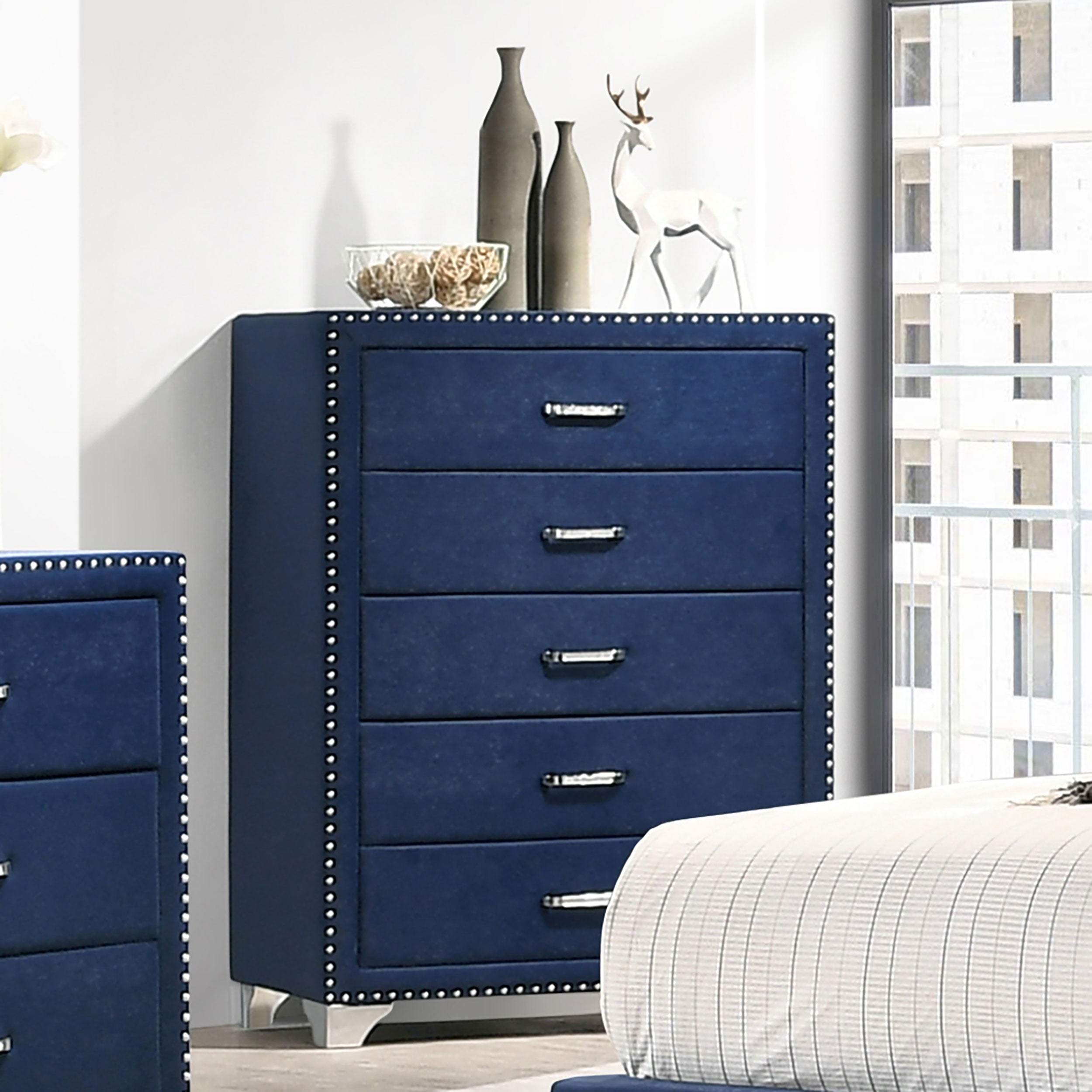 Melody 5-drawer Bedroom Chest Pacific Blue — view 2