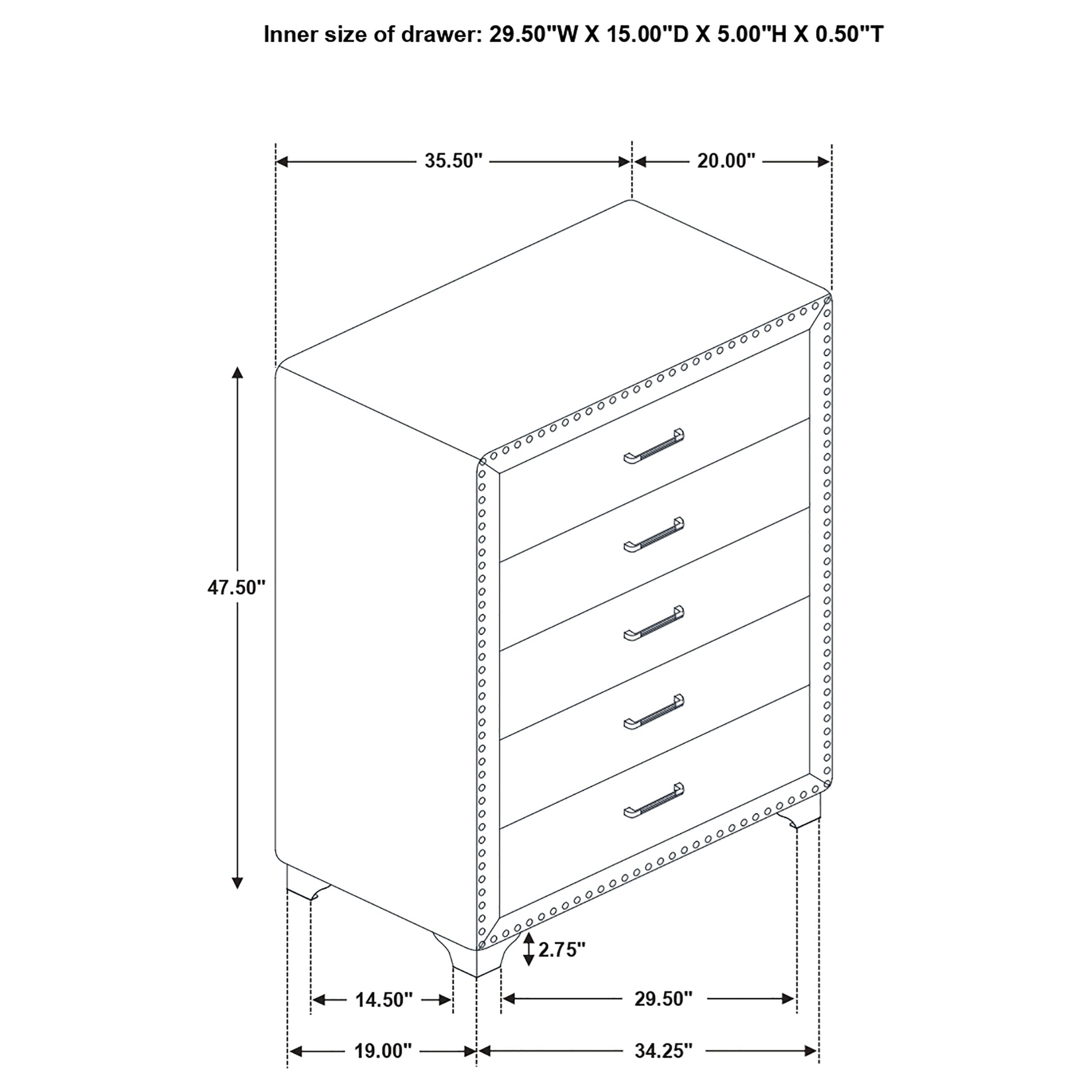 Melody 5-piece Eastern King Bedroom Set Grey — view 15