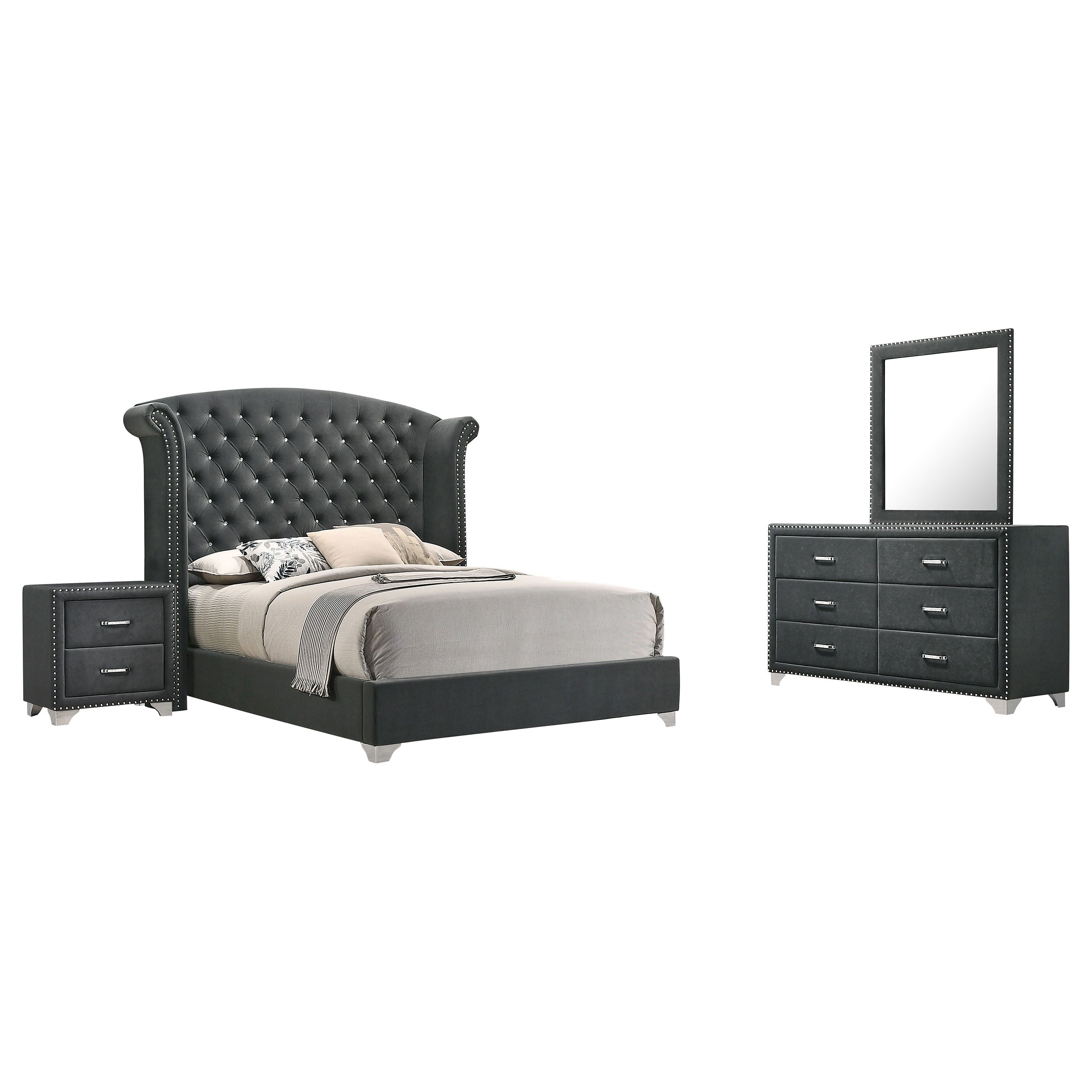 Melody 4-piece California King Bedroom Set Grey — view 1