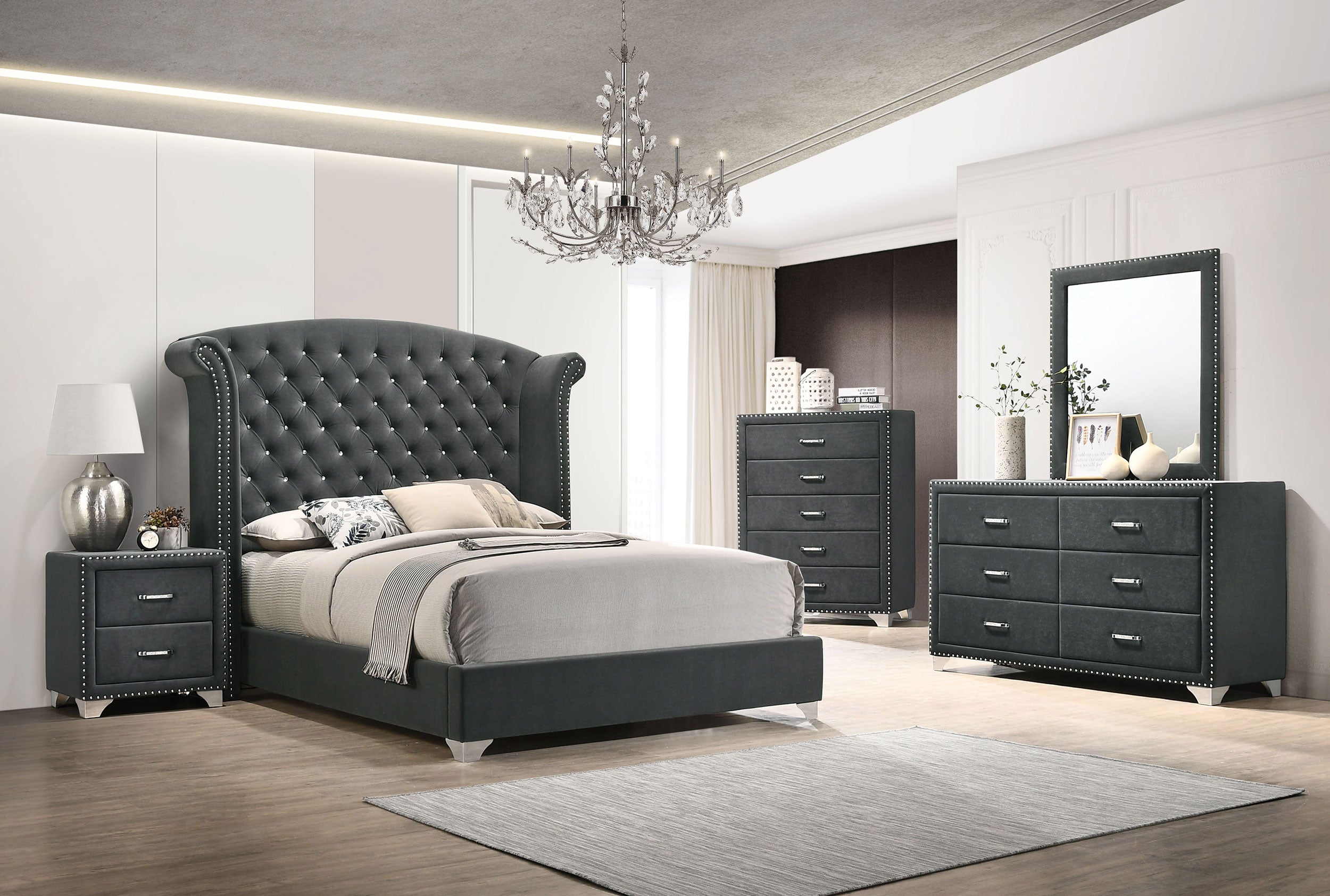Melody 5-piece Queen Bedroom Set Grey — view 2