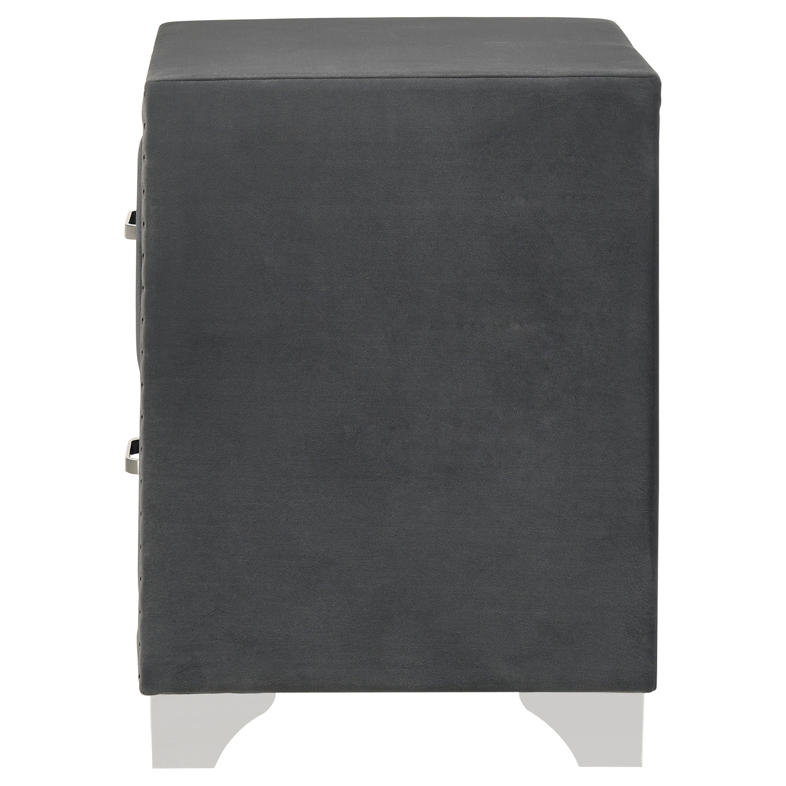 Melody Upholstered 2-drawer Nightstand Grey — view 5