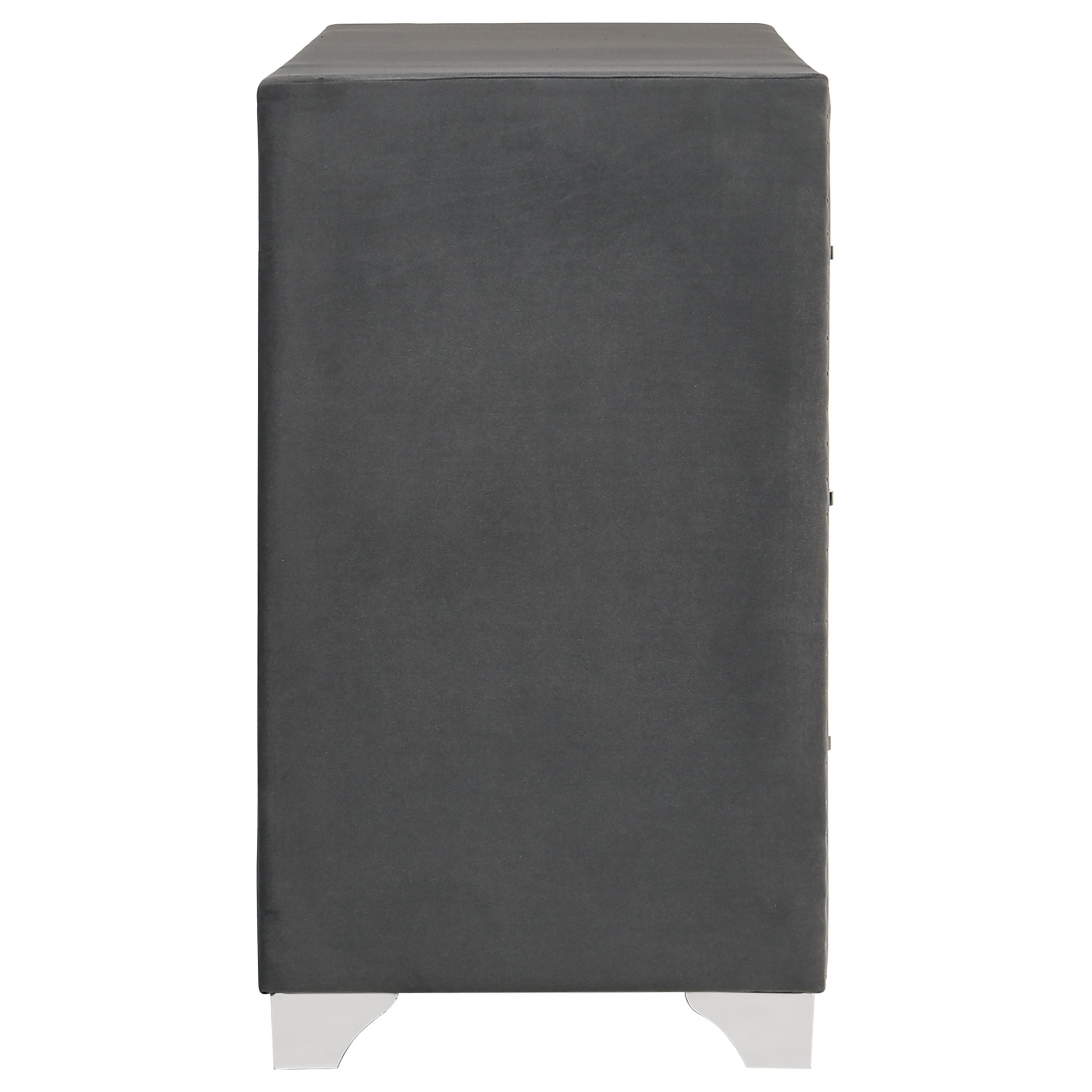 Melody 6-drawer Upholstered Dresser Grey — view 9