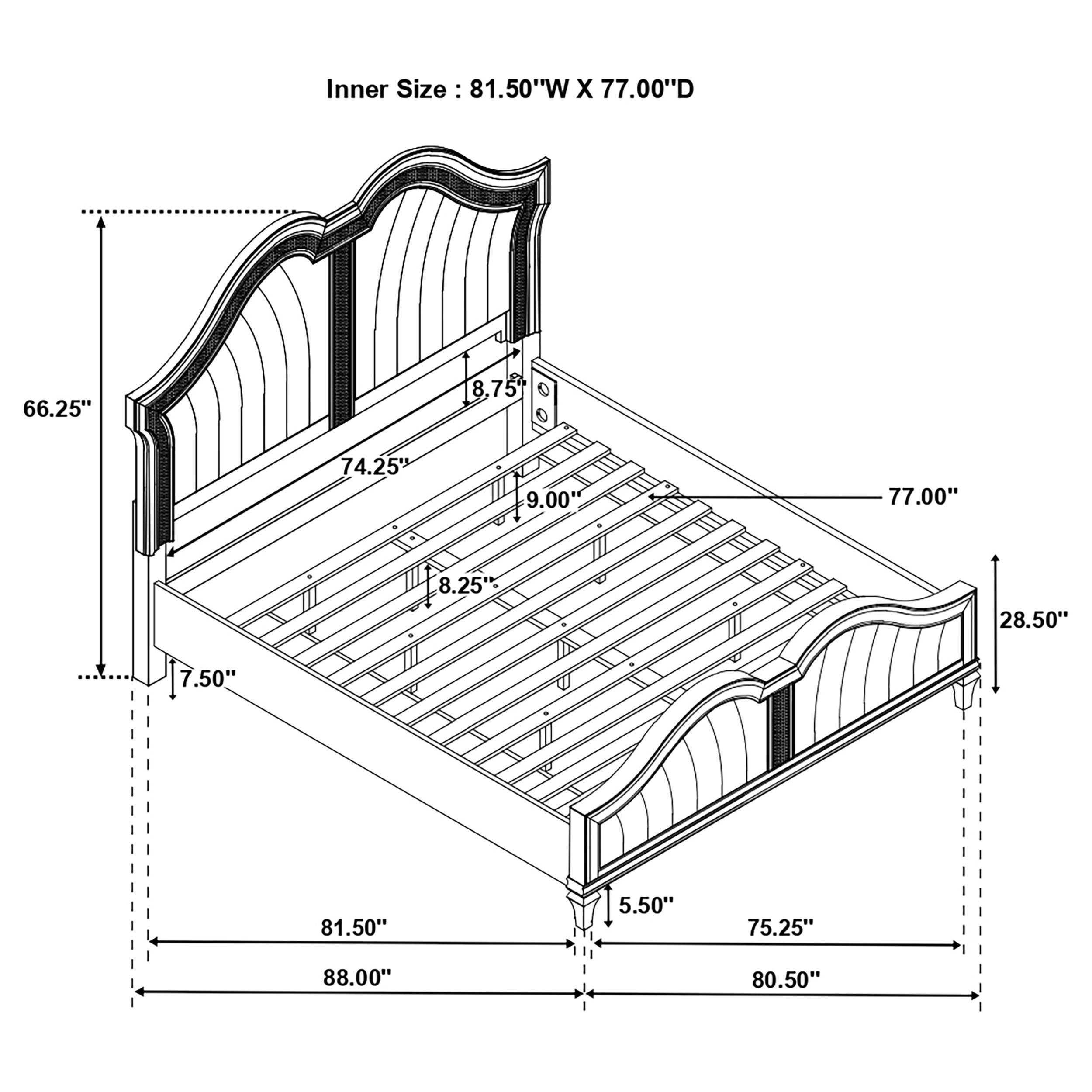 Evangeline 4-piece Eastern King Bedroom Set Silver Oak — view 14