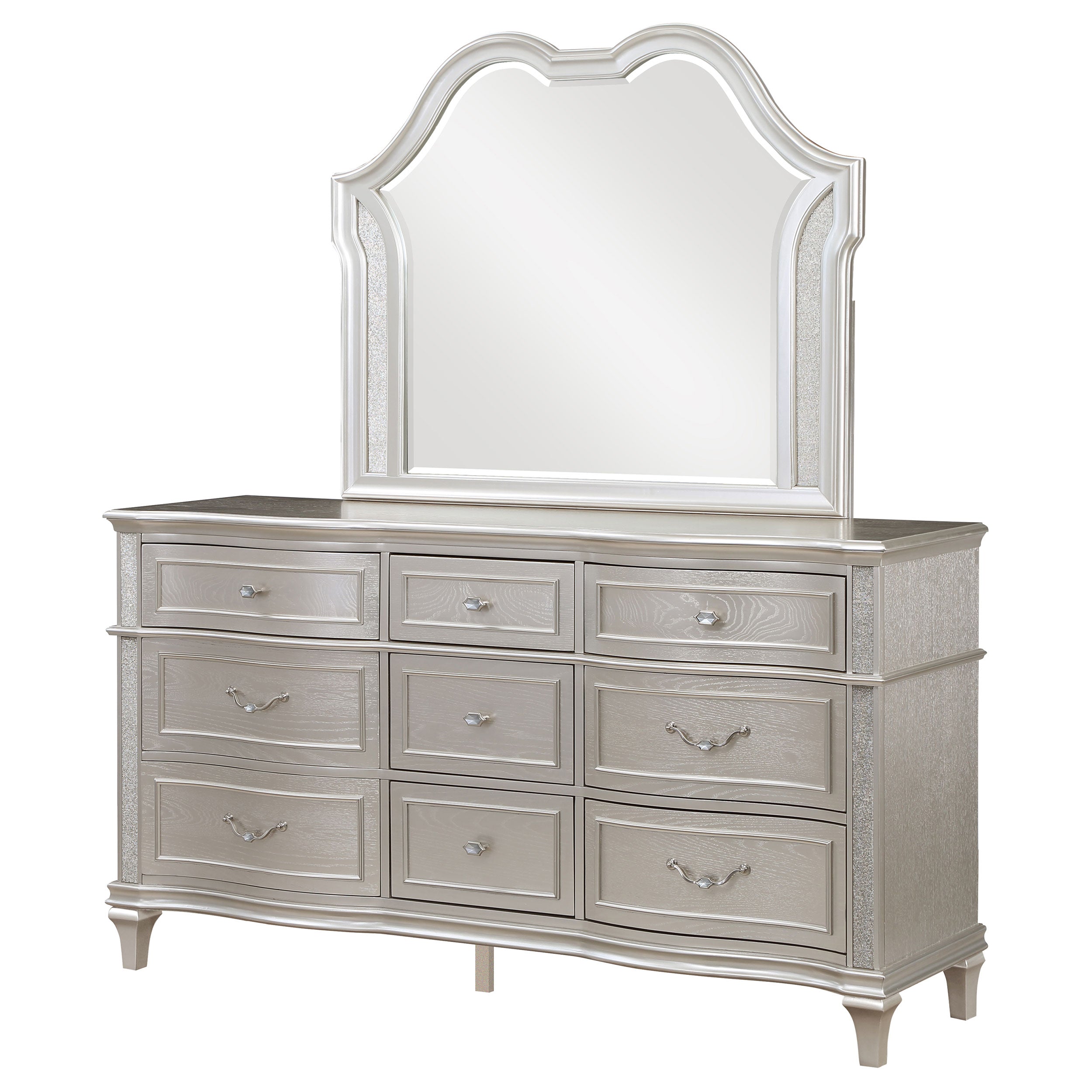 Evangeline 9-drawer Dresser with Mirror Silver Oak — view 4