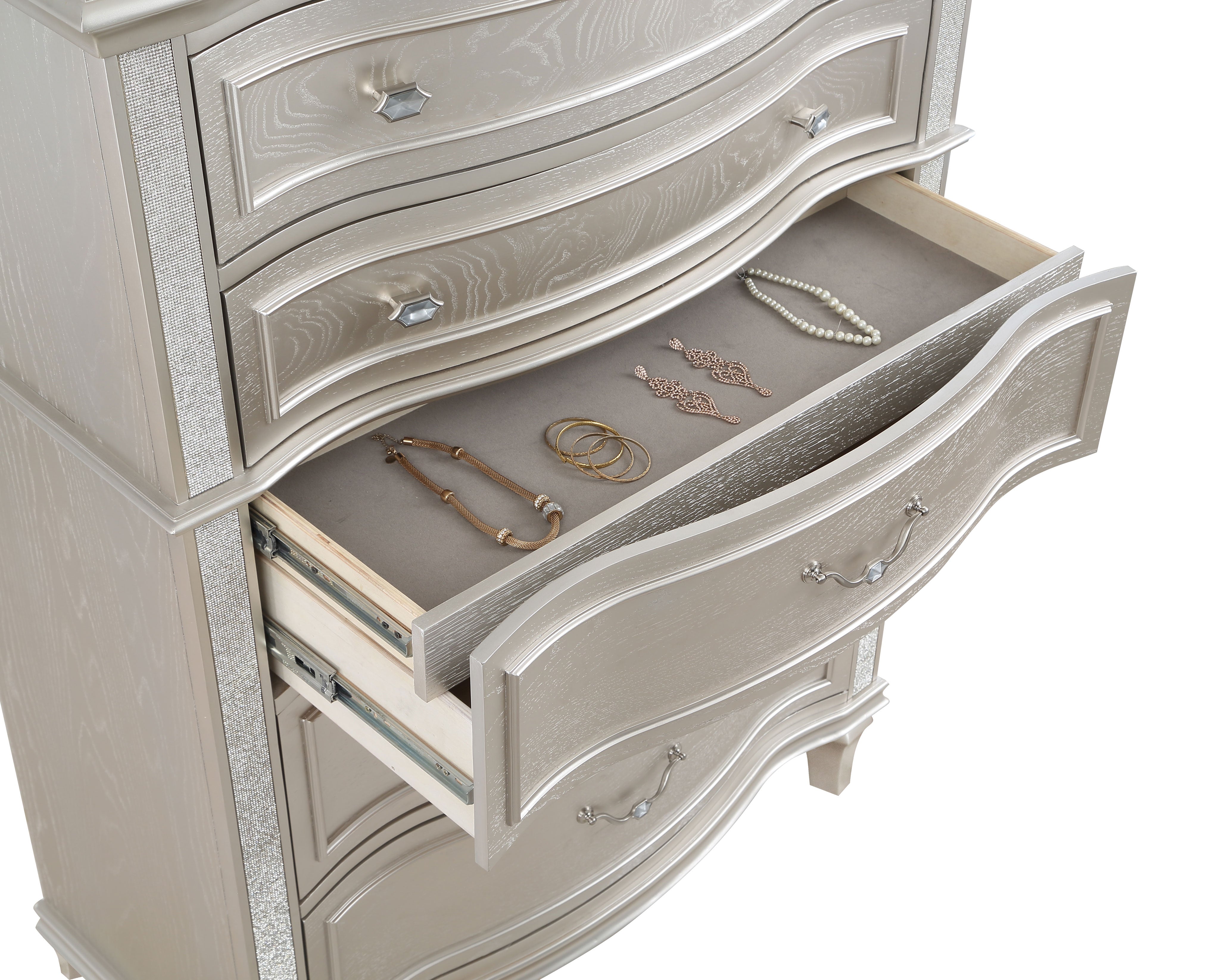 Evangeline 6-drawer Bedroom Chest Silver Oak — view 10