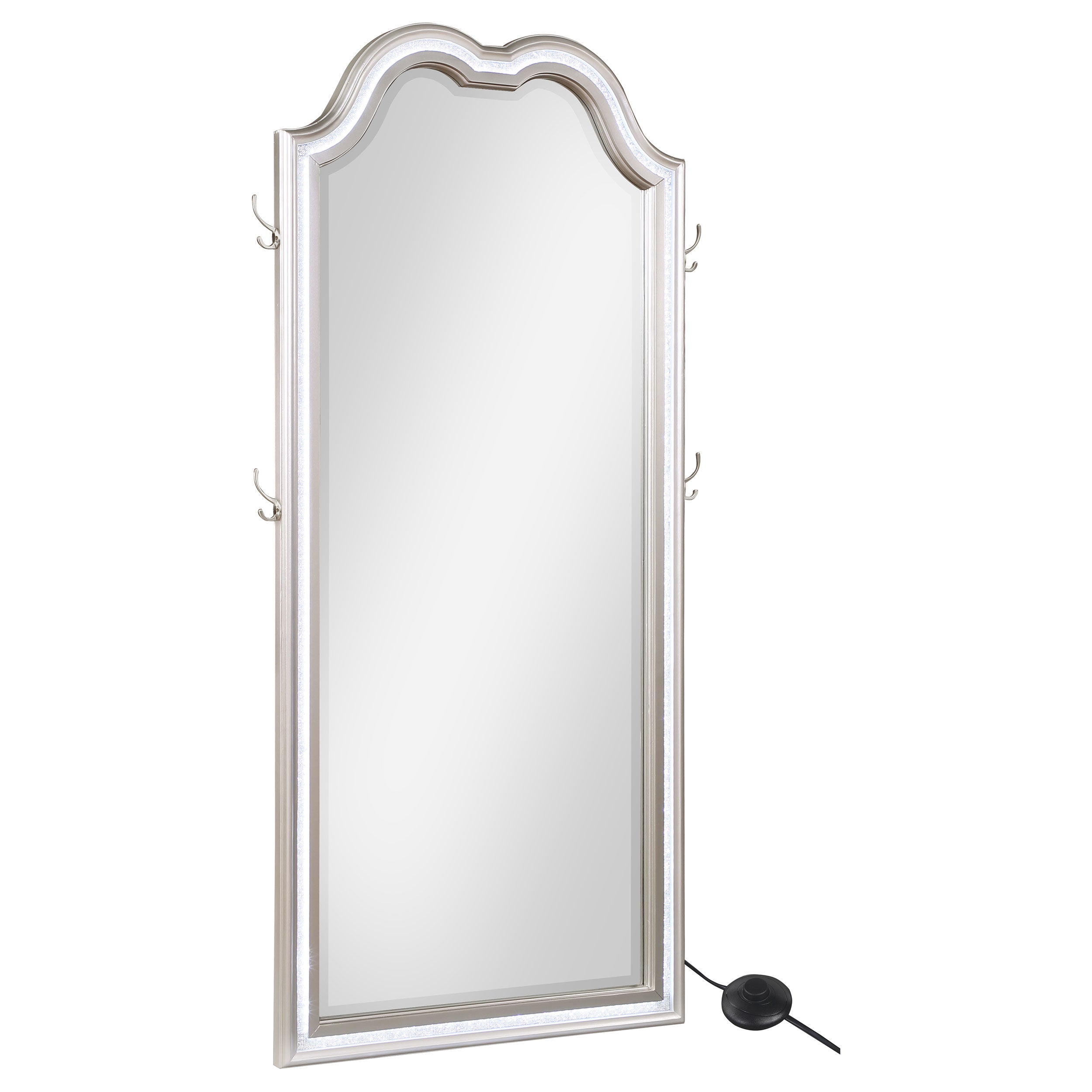 Evangeline Full Length LED Light Floor Mirror Silver Oak — view 1