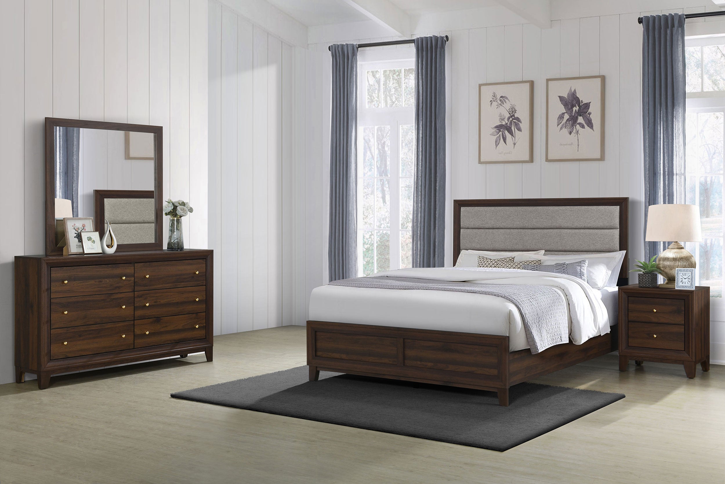 Welsley 4-piece California King Bedroom Set Walnut — view 1