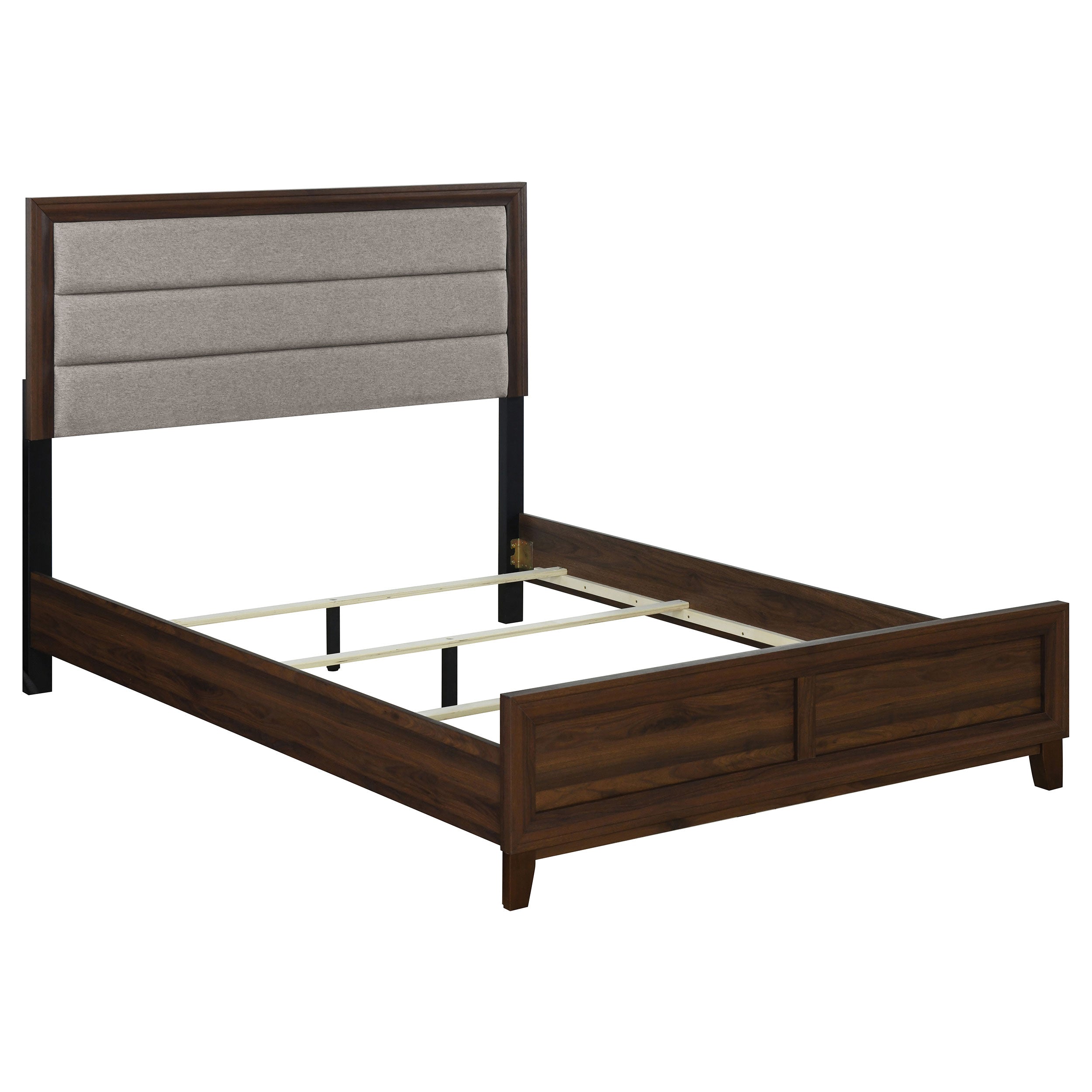 Welsley 50-inch Upholstered California King Bed Walnut — view 1