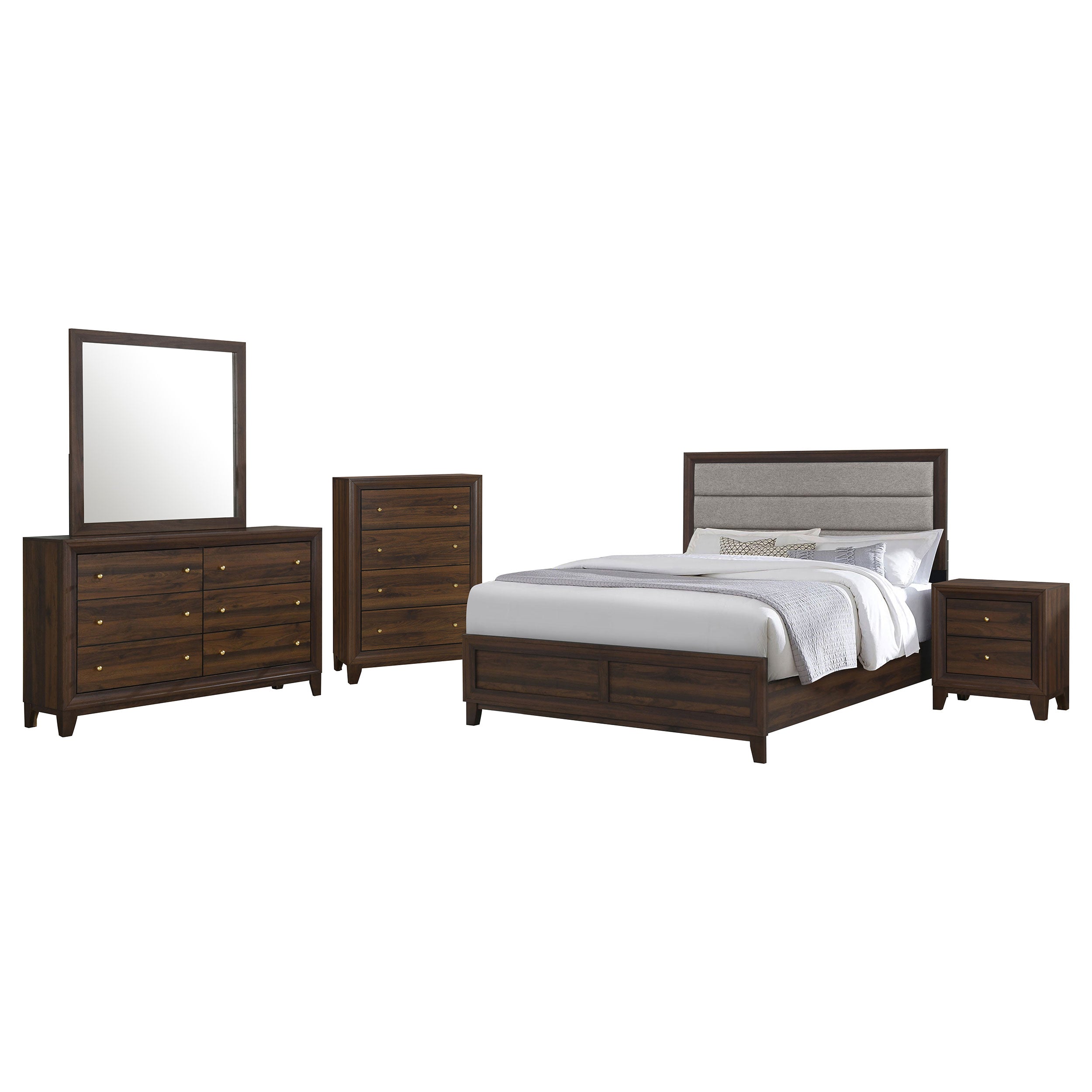 Welsley 5-piece Queen Bedroom Set Walnut — view 2