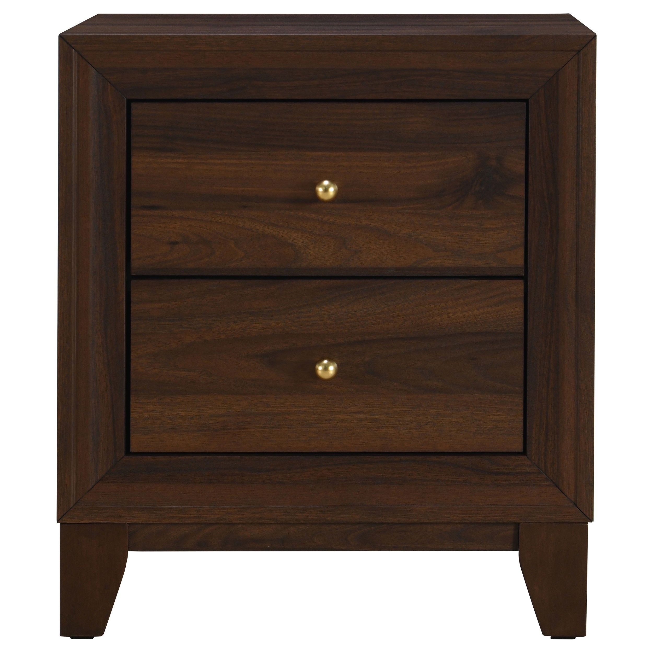 Welsley 2-drawer Nightstand Bedside Table Walnut — view 3