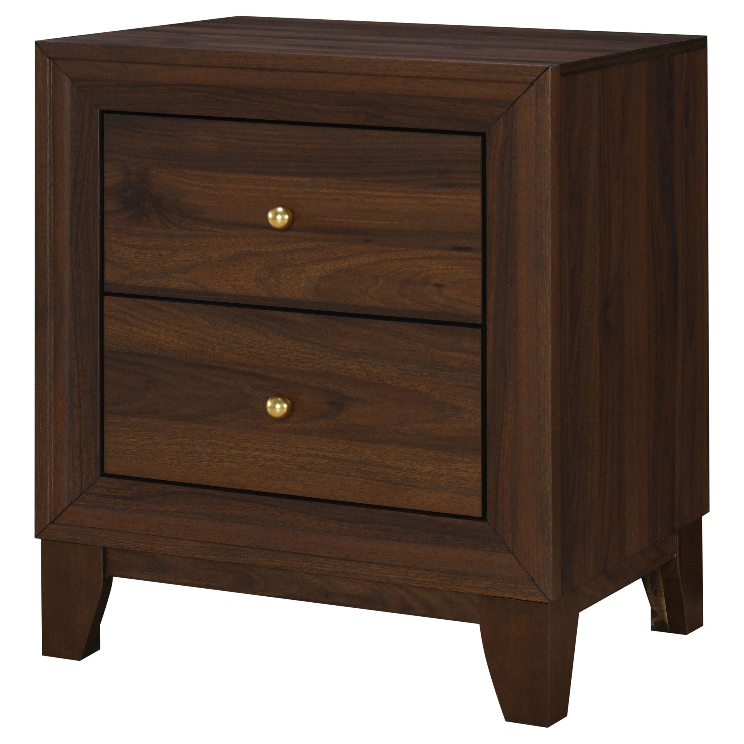 Welsley 2-drawer Nightstand Bedside Table Walnut — view 4