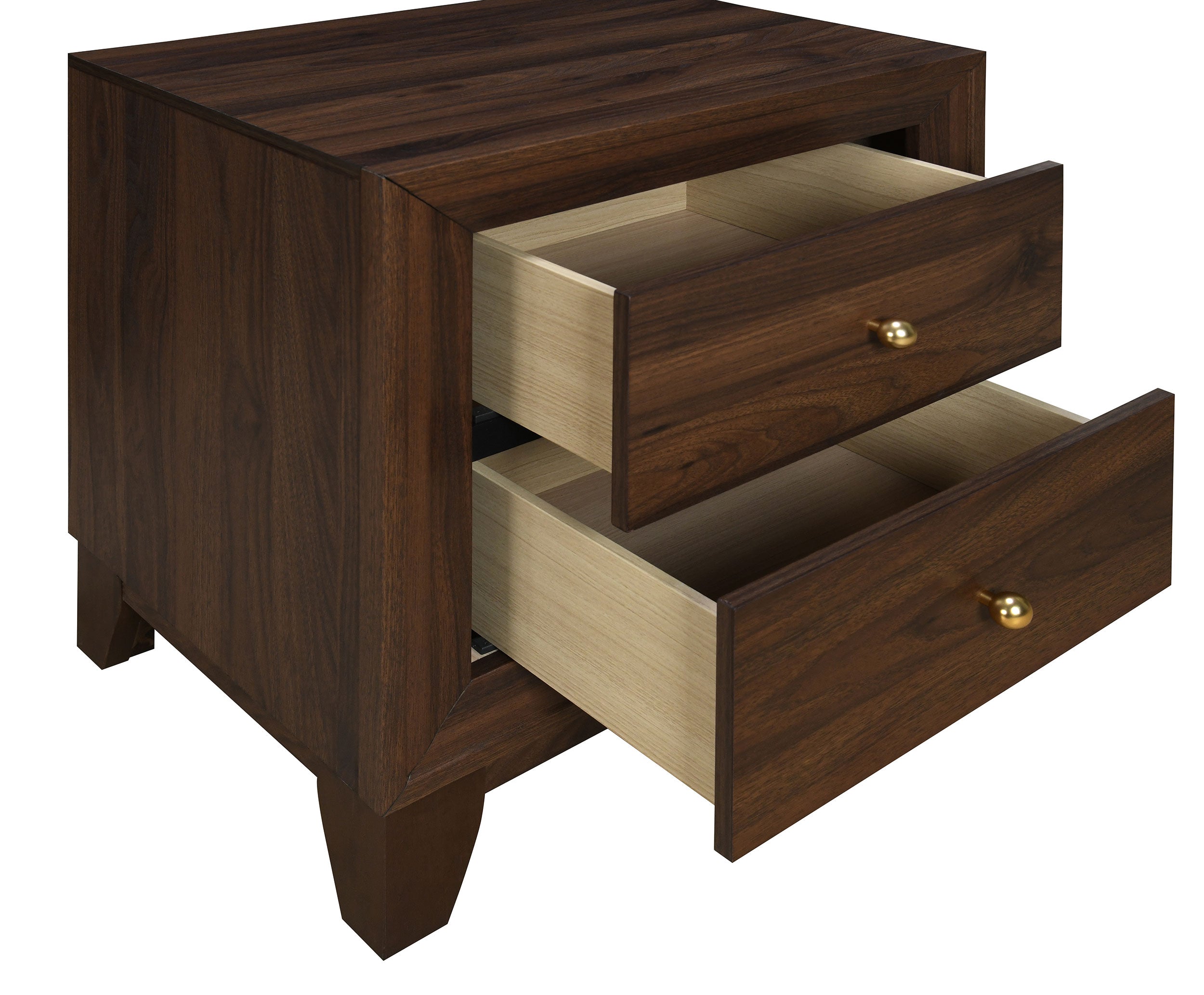Welsley 2-drawer Nightstand Bedside Table Walnut — view 10