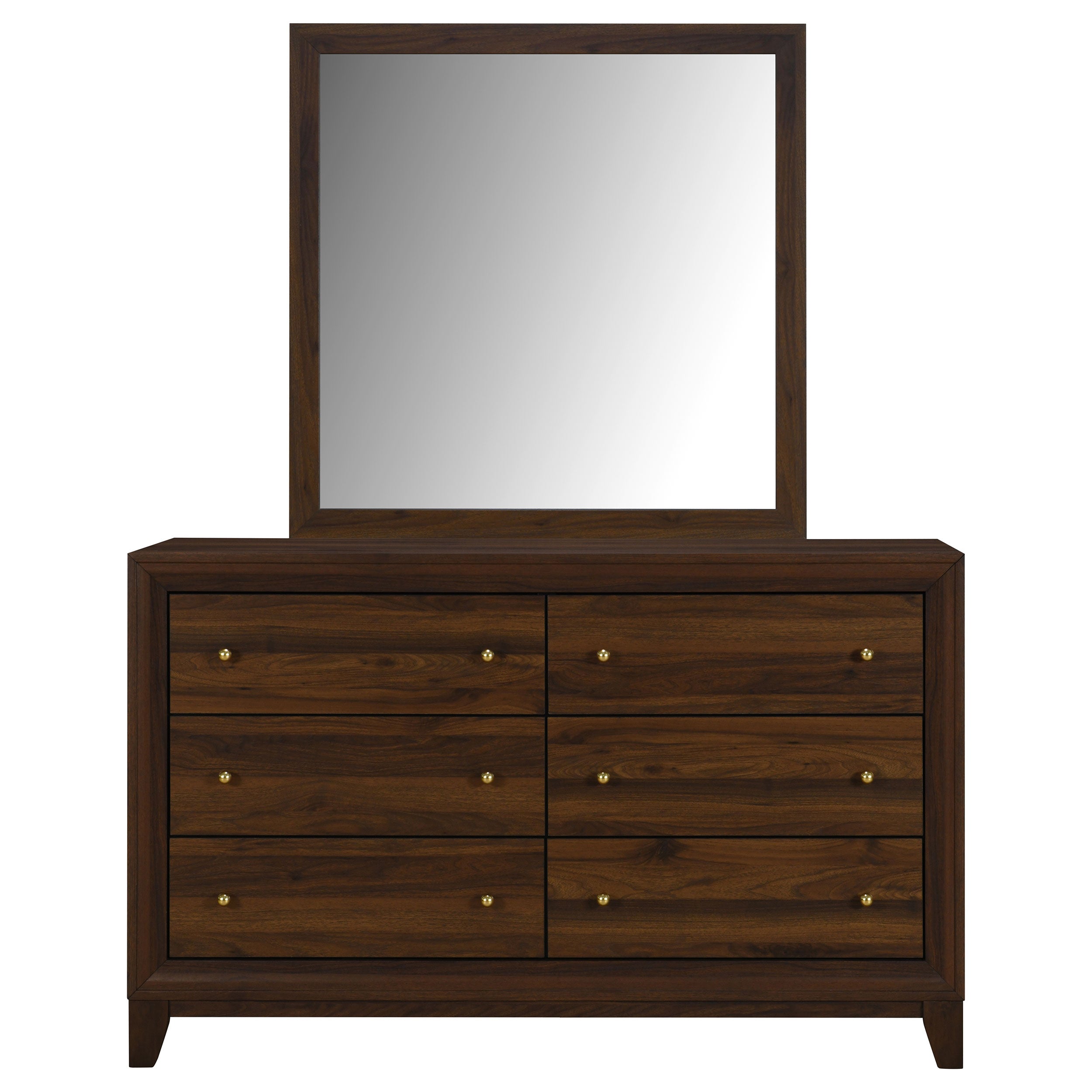 Welsley 6-drawer Dresser and Mirror Walnut — view 3