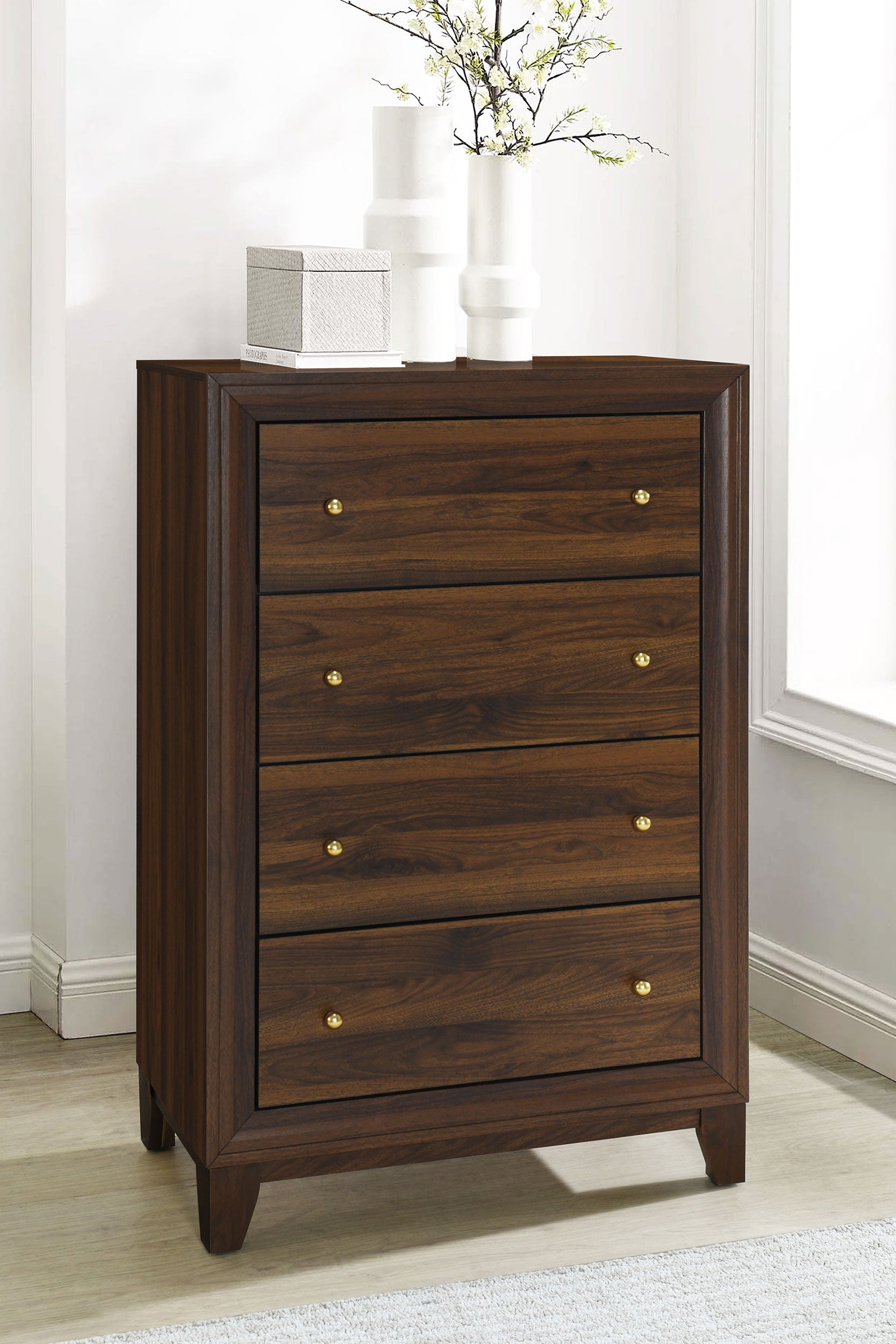 Welsley 4-drawer Chest of Drawers Walnut — view 2