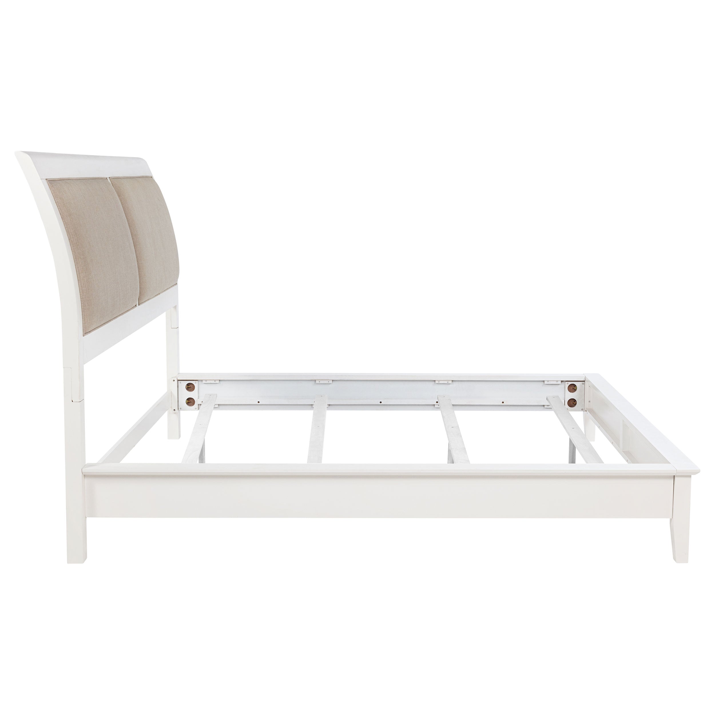 Bexhill 56-inch Upholstered Eastern King Panel Bed White — view 6