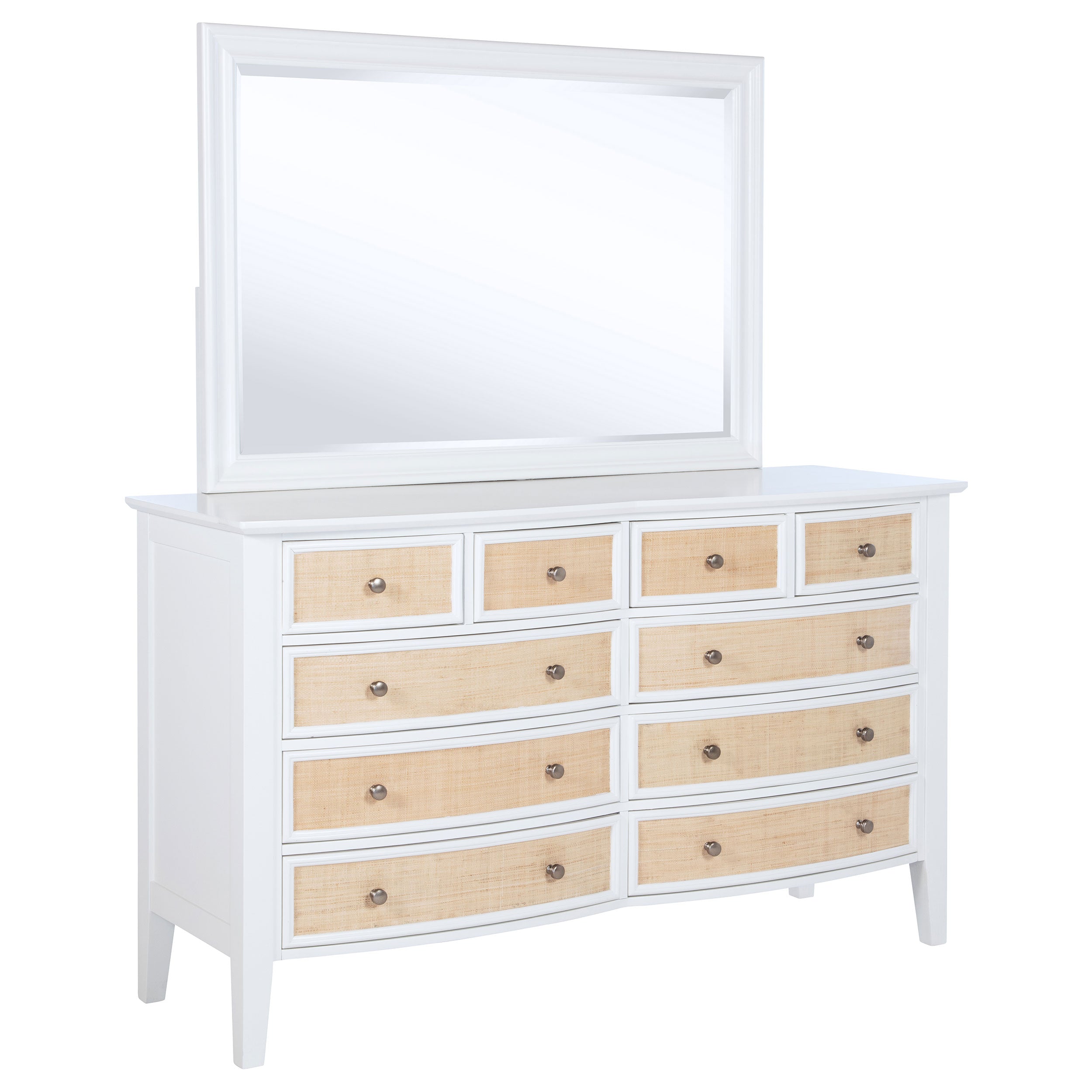 Bexhill 10-drawer Dresser and Mirror White — view 1
