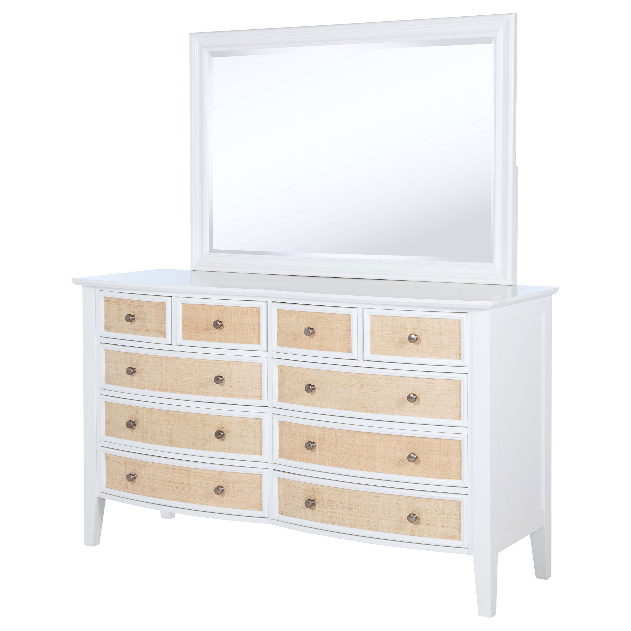Bexhill 10-drawer Dresser and Mirror White — view 4