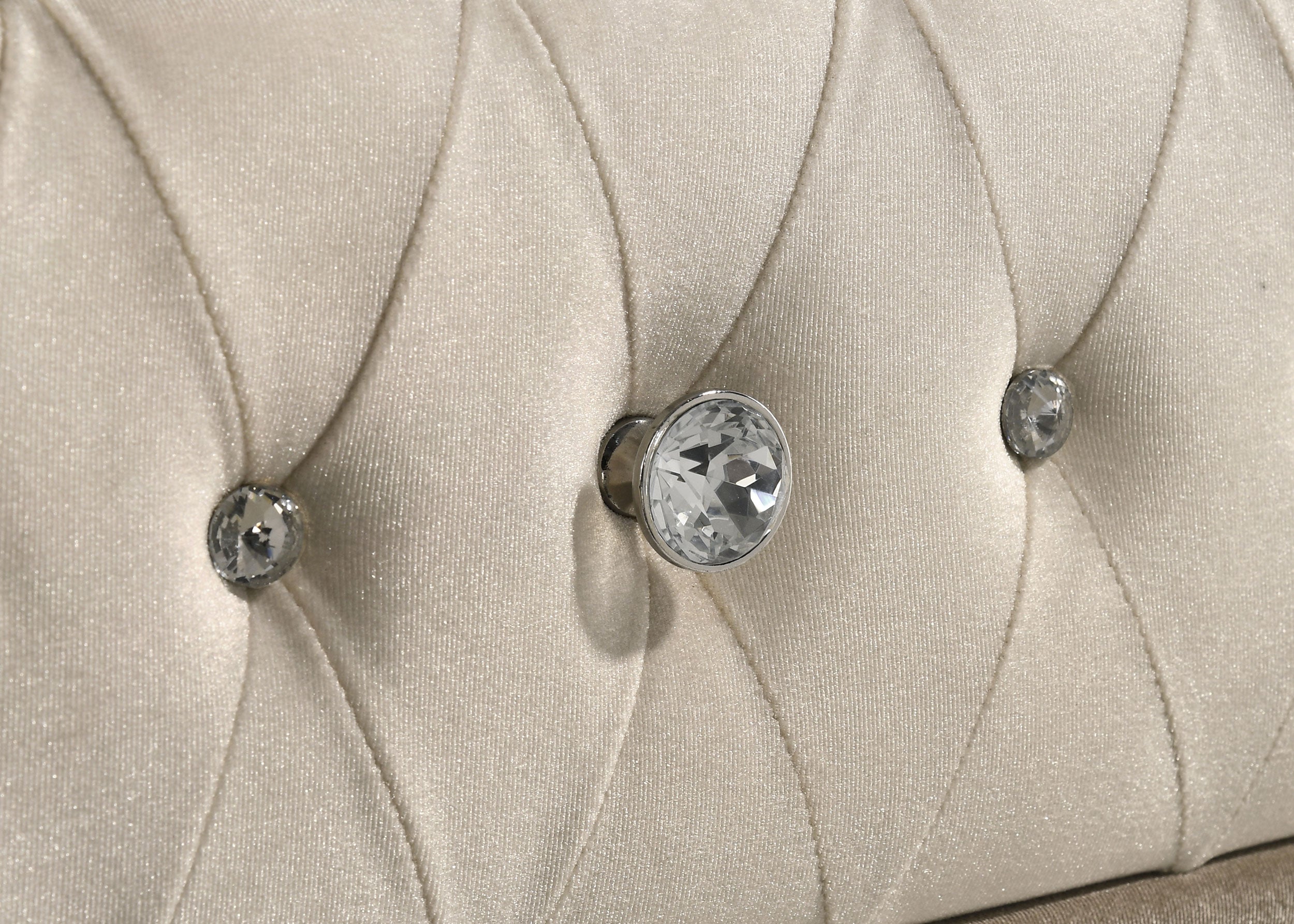 Antonella Upholstered 3-drawer Nightstand Ivory and Camel — view 12