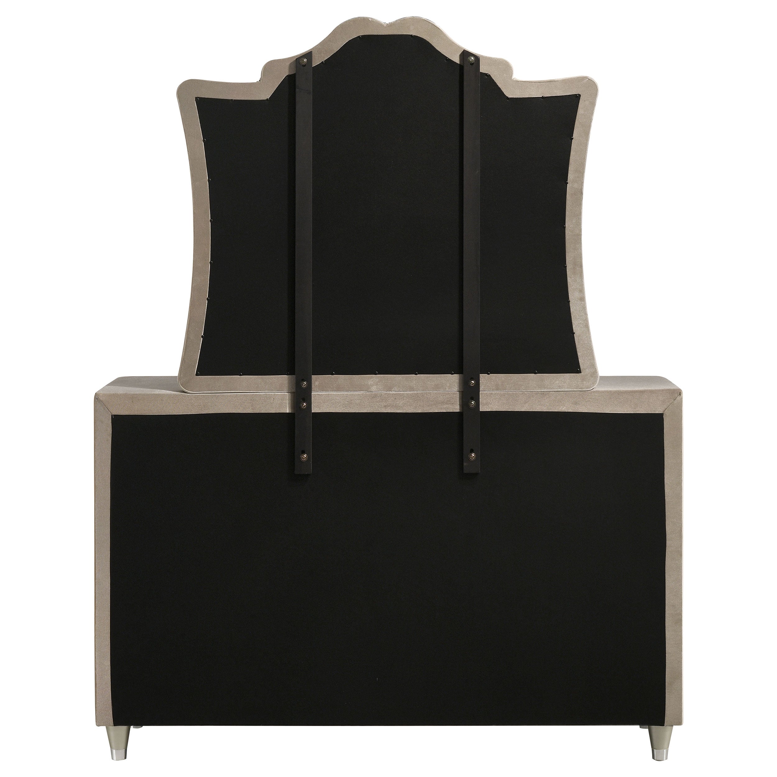 Antonella 7-drawer Upholstered Dresser with Mirror Ivory — view 7