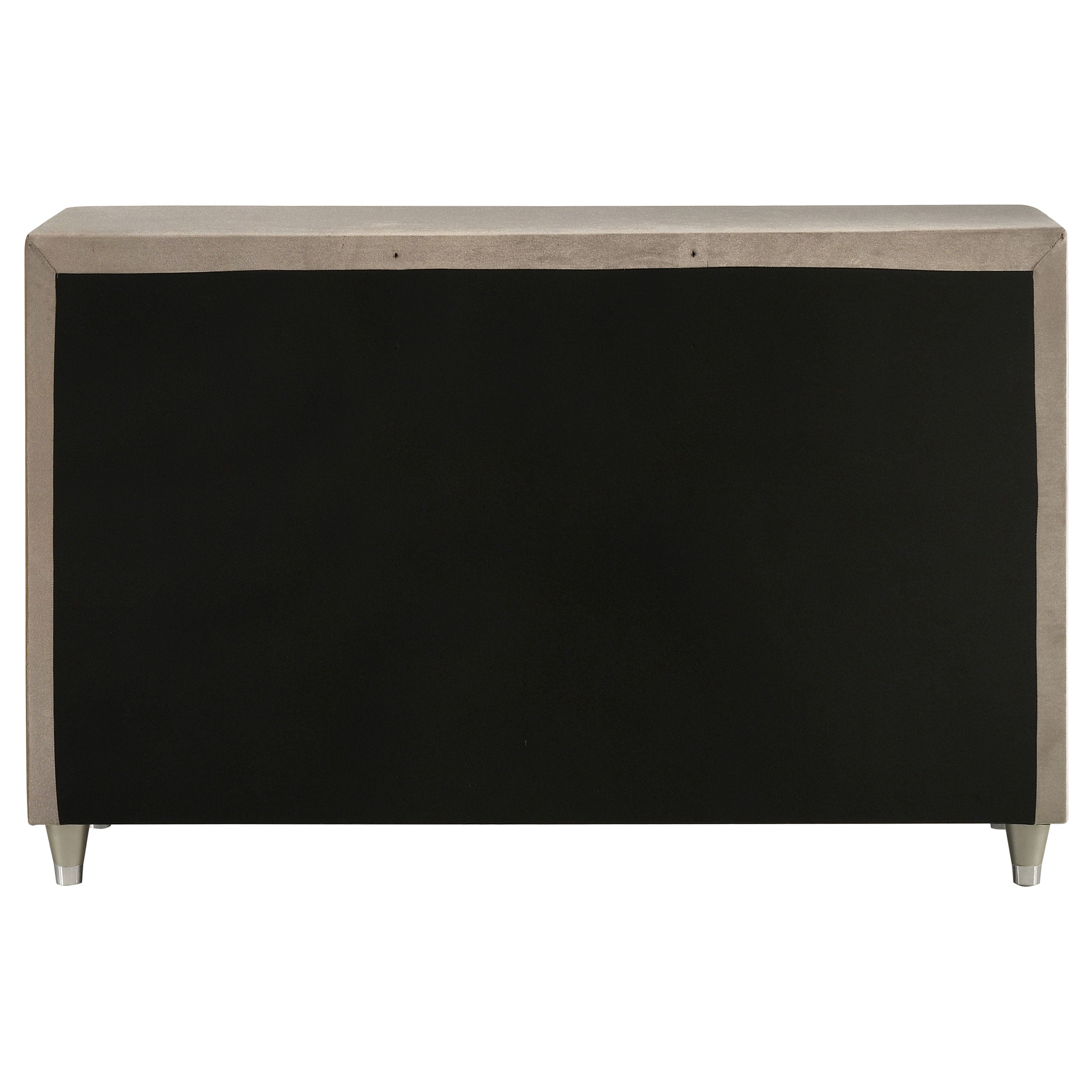 Antonella 7-drawer Upholstered Dresser Ivory and Camel — view 7