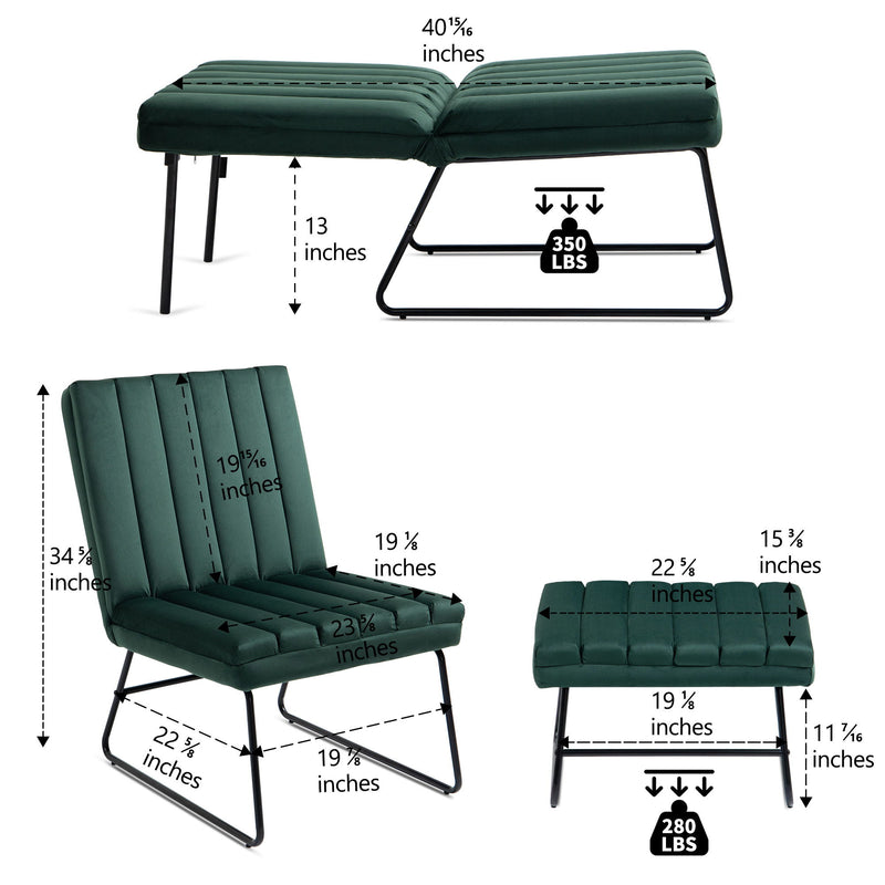 Modern Lazy Lounge Chair Contemporary Single Leisure Upholstered Sofa Chair Set