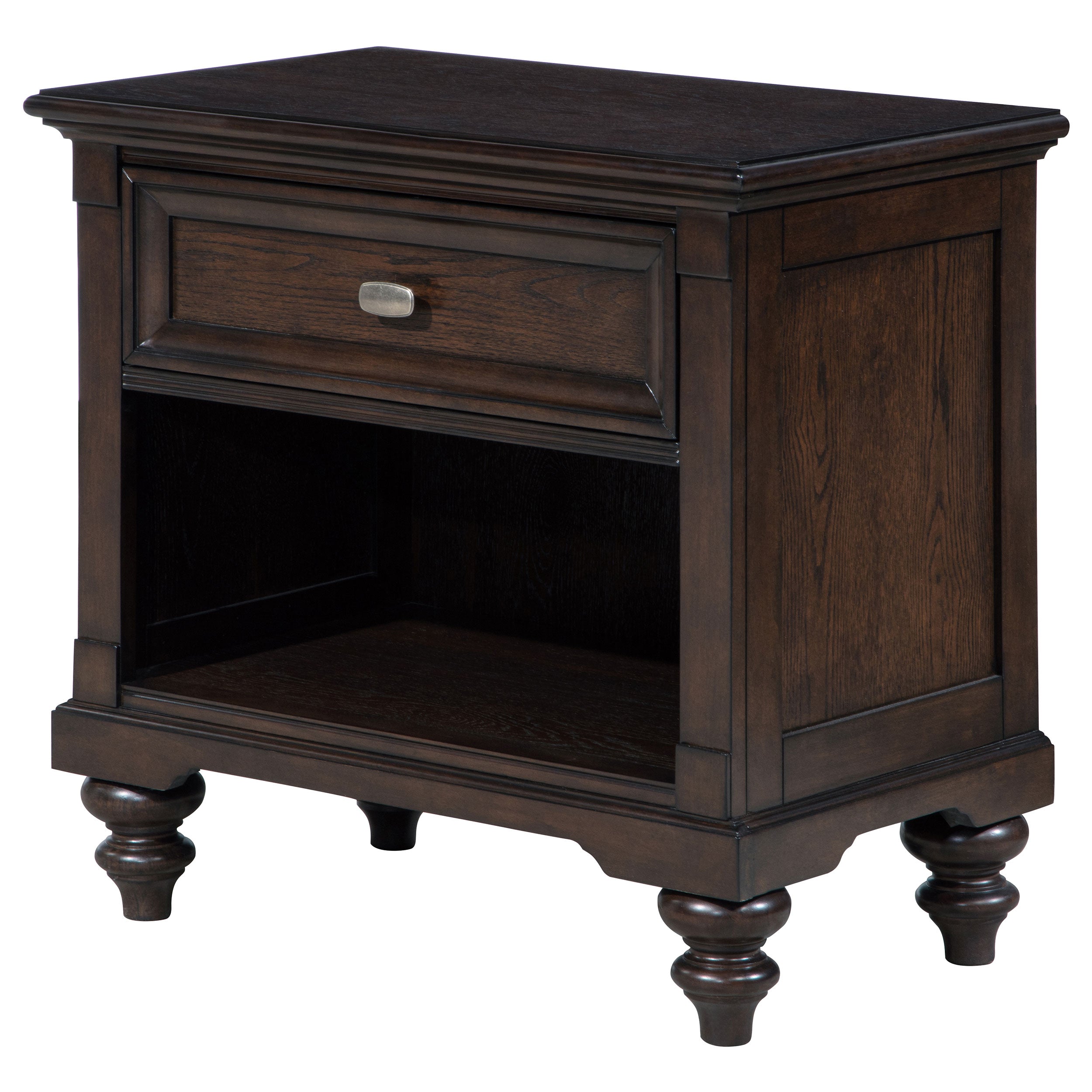 Andover 1-drawer Nightstand Bedside Table Dark Oak — view 4