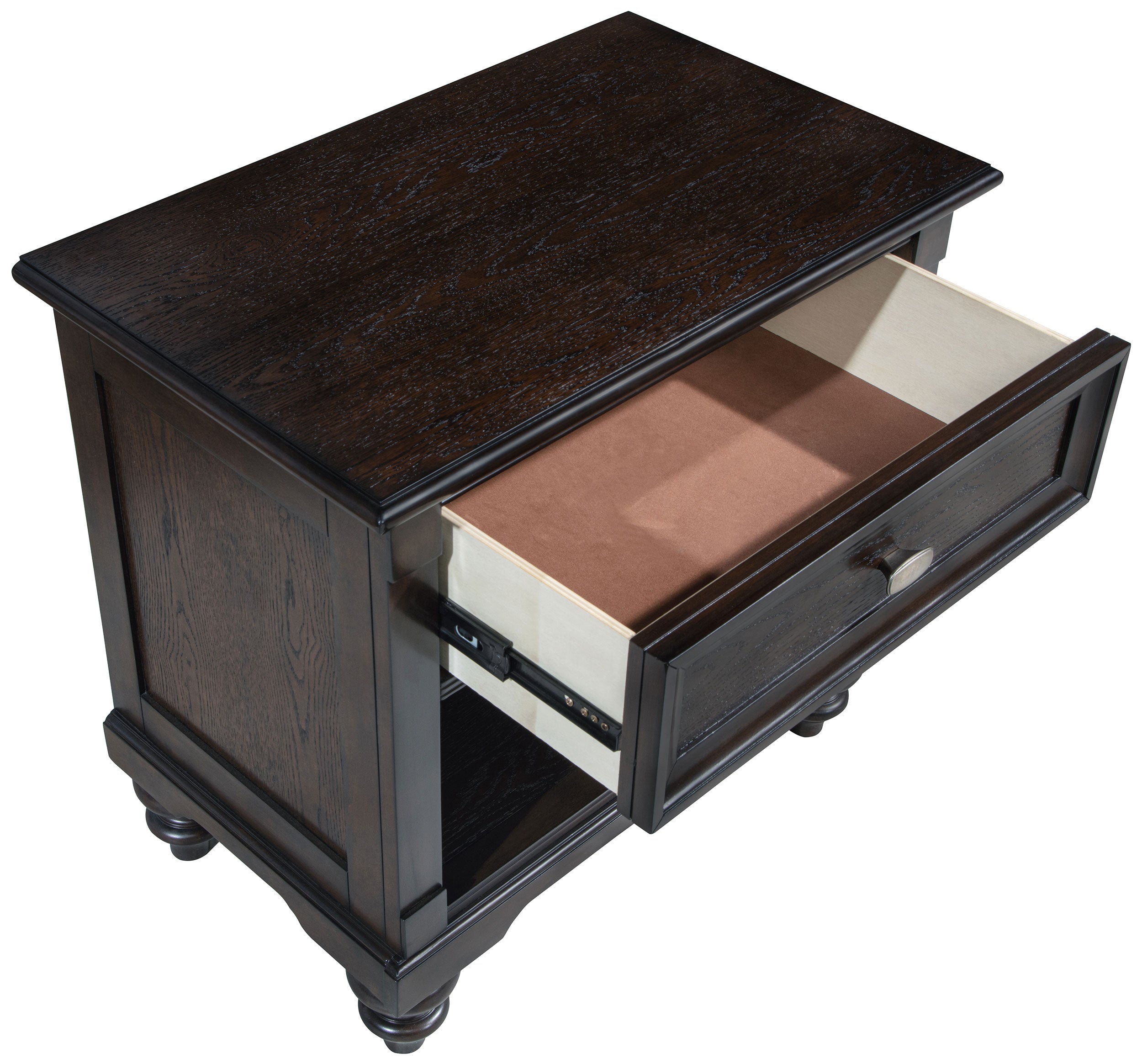Andover 1-drawer Nightstand Bedside Table Dark Oak — view 11