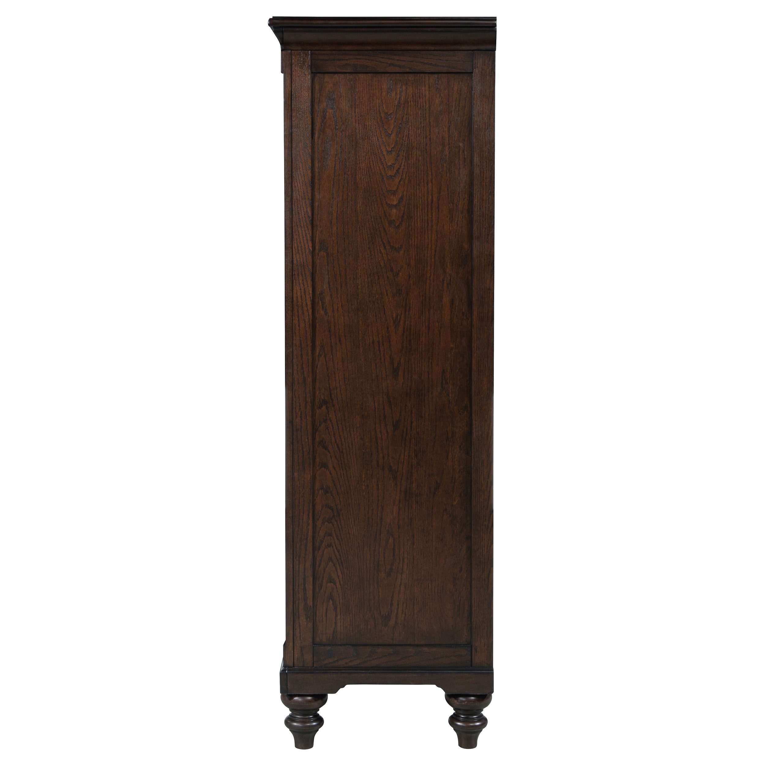 Andover 6-drawer Tempered Glass Door Chest Dark Oak — view 4