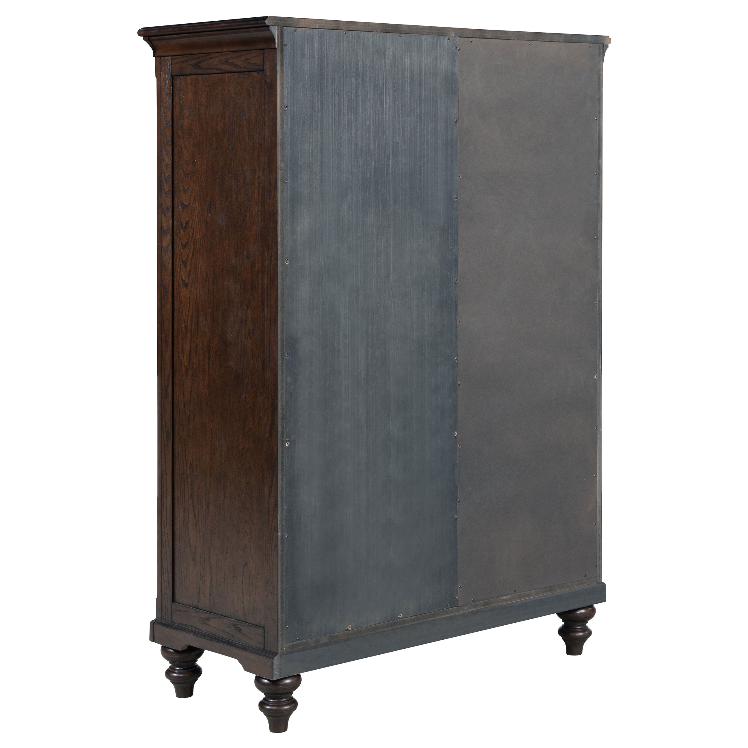 Andover 6-drawer Tempered Glass Door Chest Dark Oak — view 5