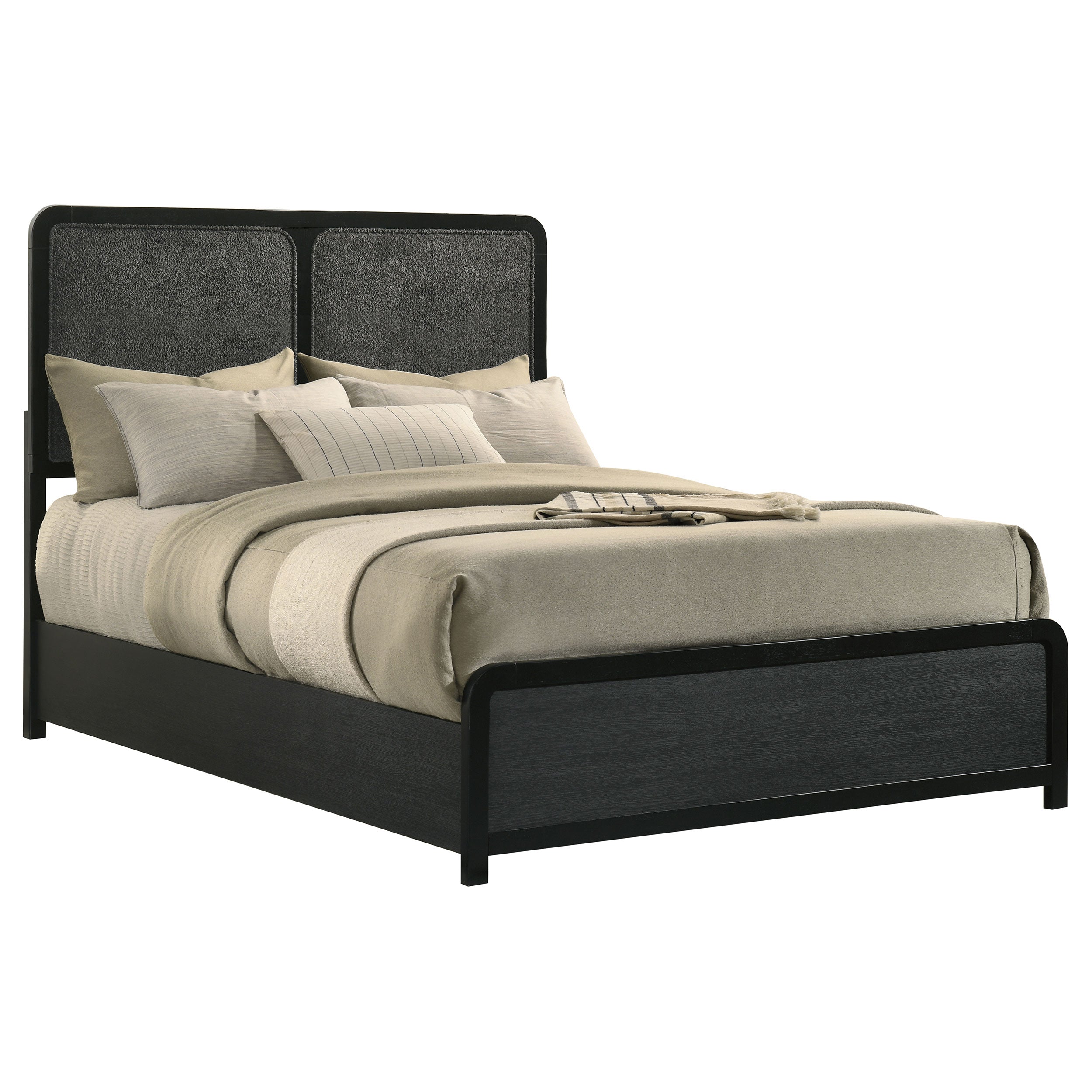Cavelle 51-inch Upholstered Full Panel Bed Black — view 3
