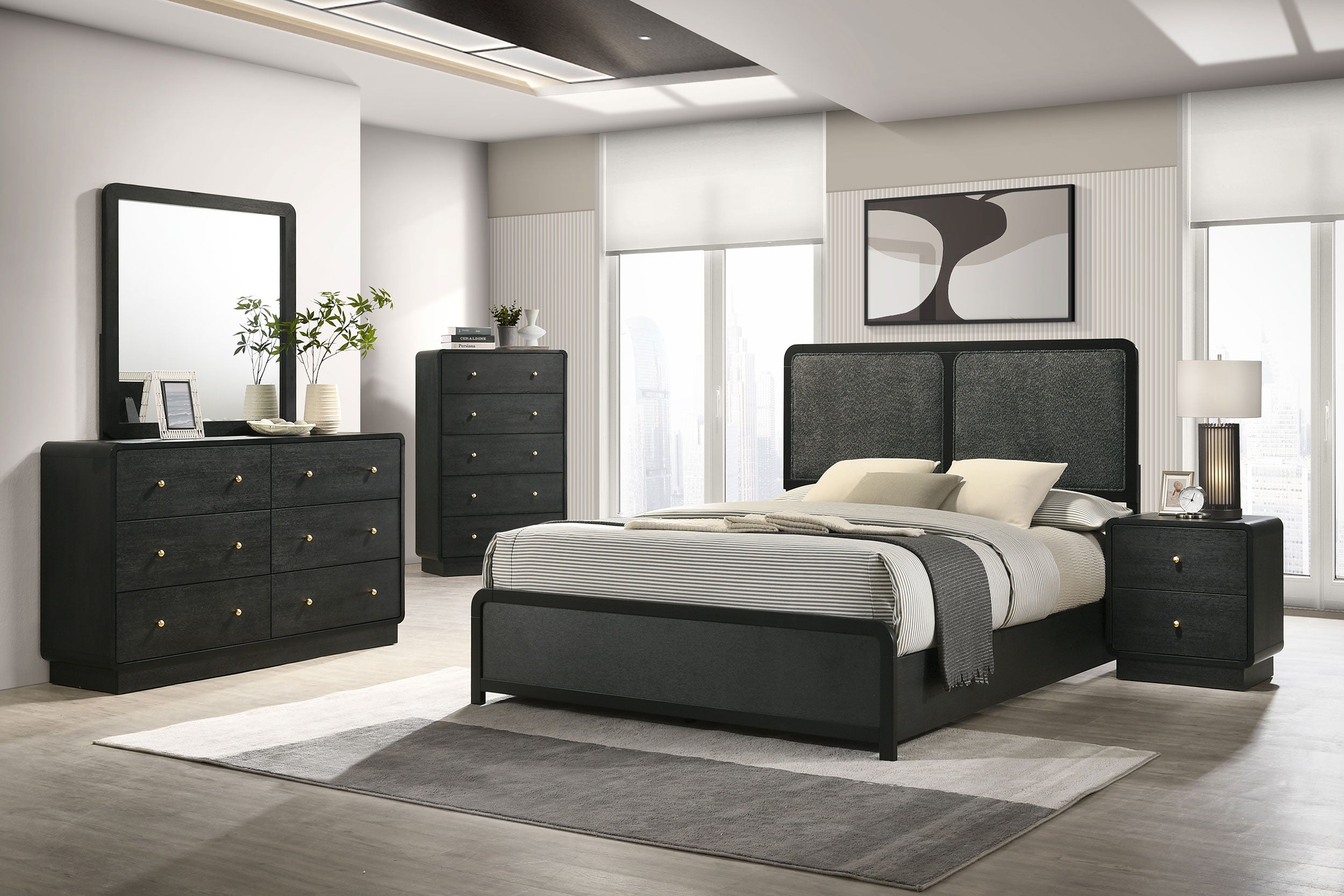 Cavelle 5-piece Eastern King Bedroom Set Black — view 1
