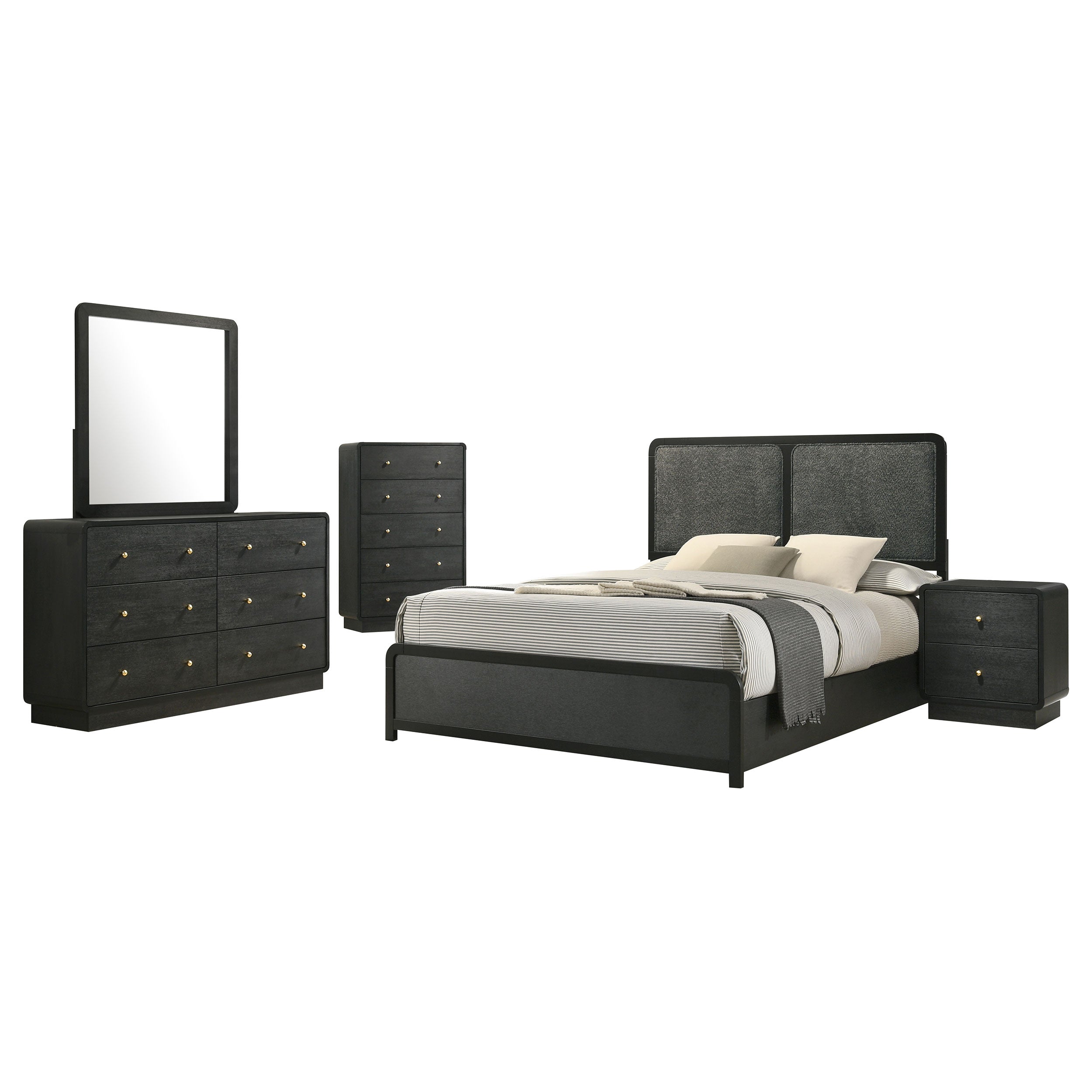 Cavelle 5-piece Eastern King Bedroom Set Black — view 2