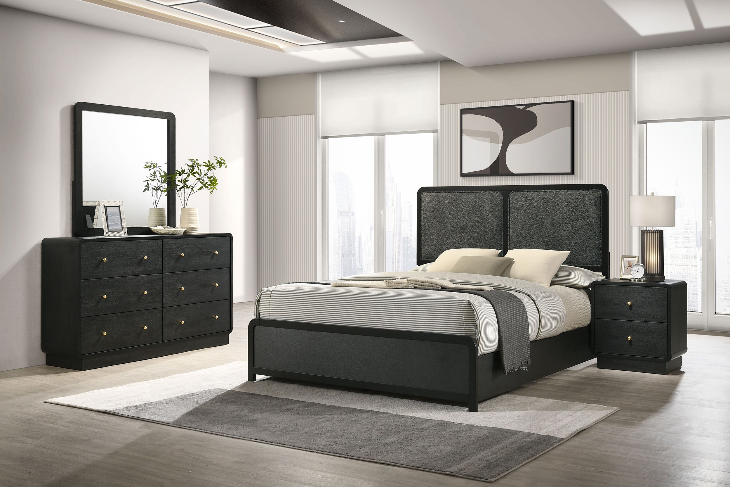 Cavelle 4-piece Queen Bedroom Set Black — view 1