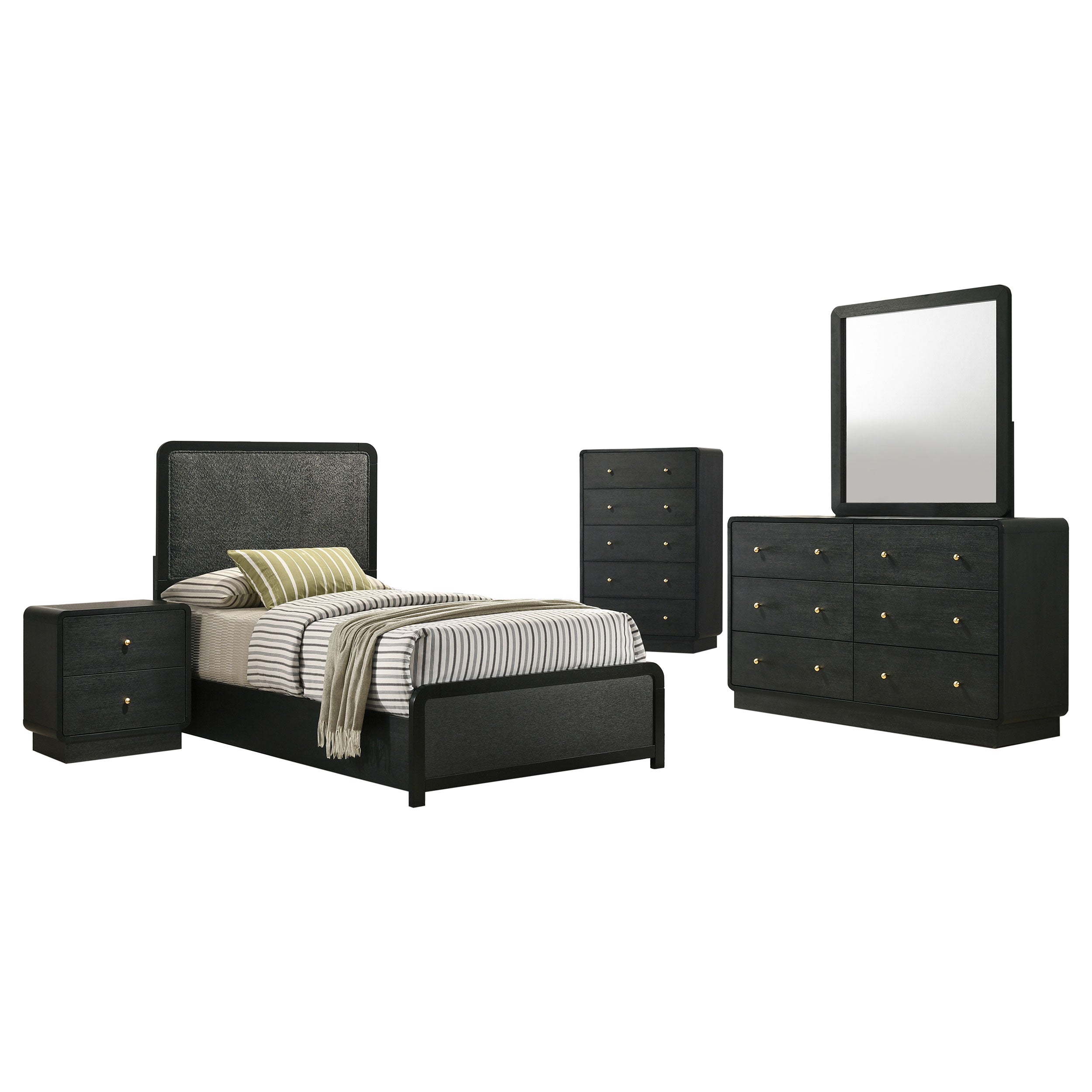 Cavelle 5-piece Twin Bedroom Set Black — view 2