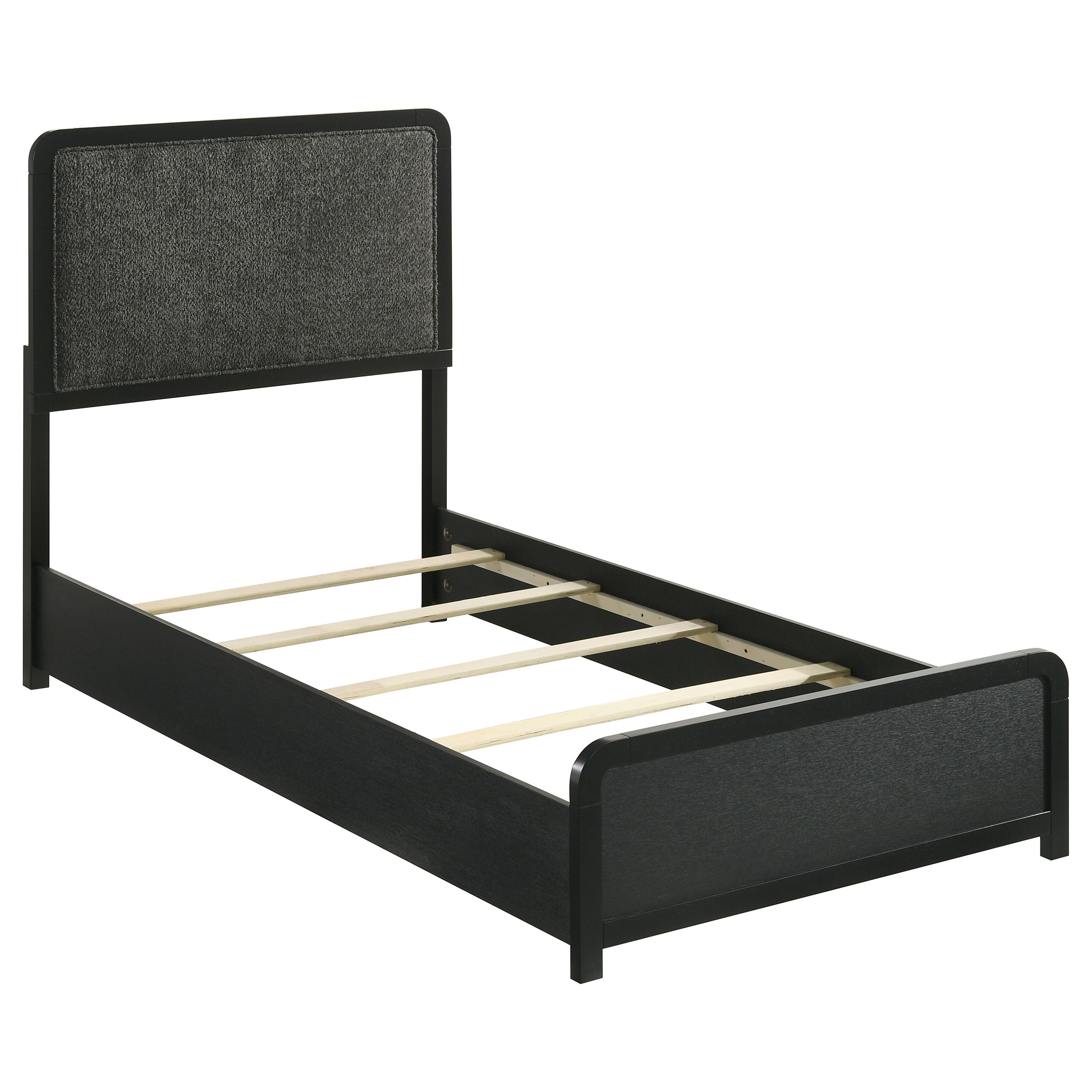 Cavelle 51-inch Upholstered Twin Panel Bed Black — view 1