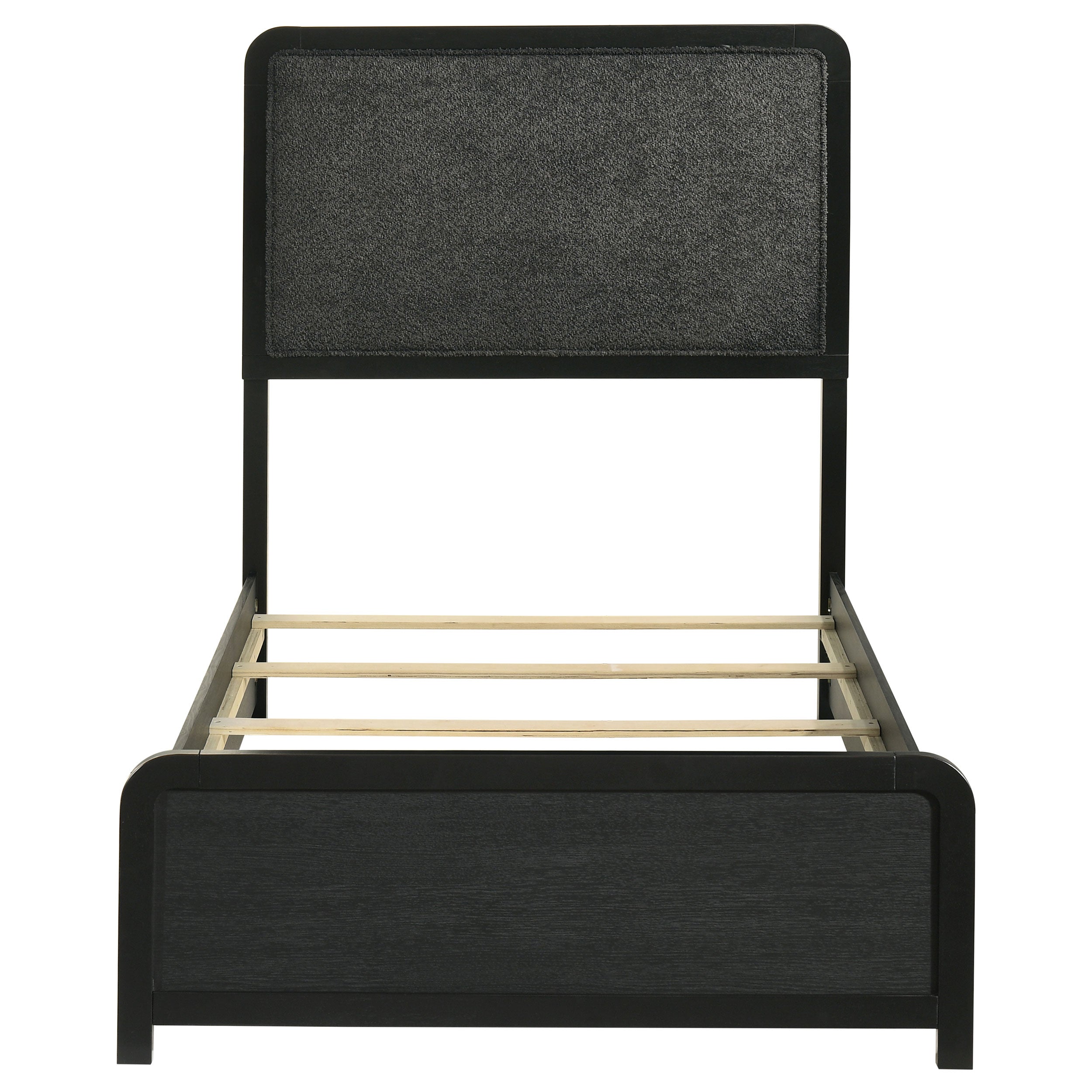 Cavelle 51-inch Upholstered Twin Panel Bed Black — view 4