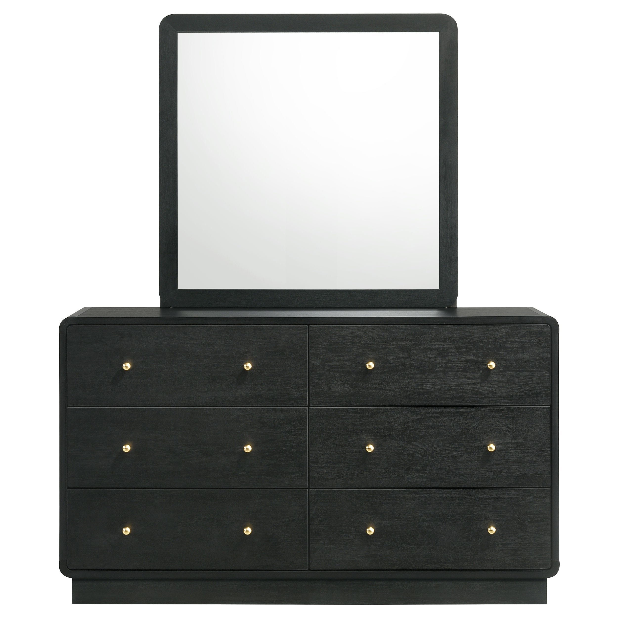 Cavelle 6-drawer Dresser and Mirror Black — view 3