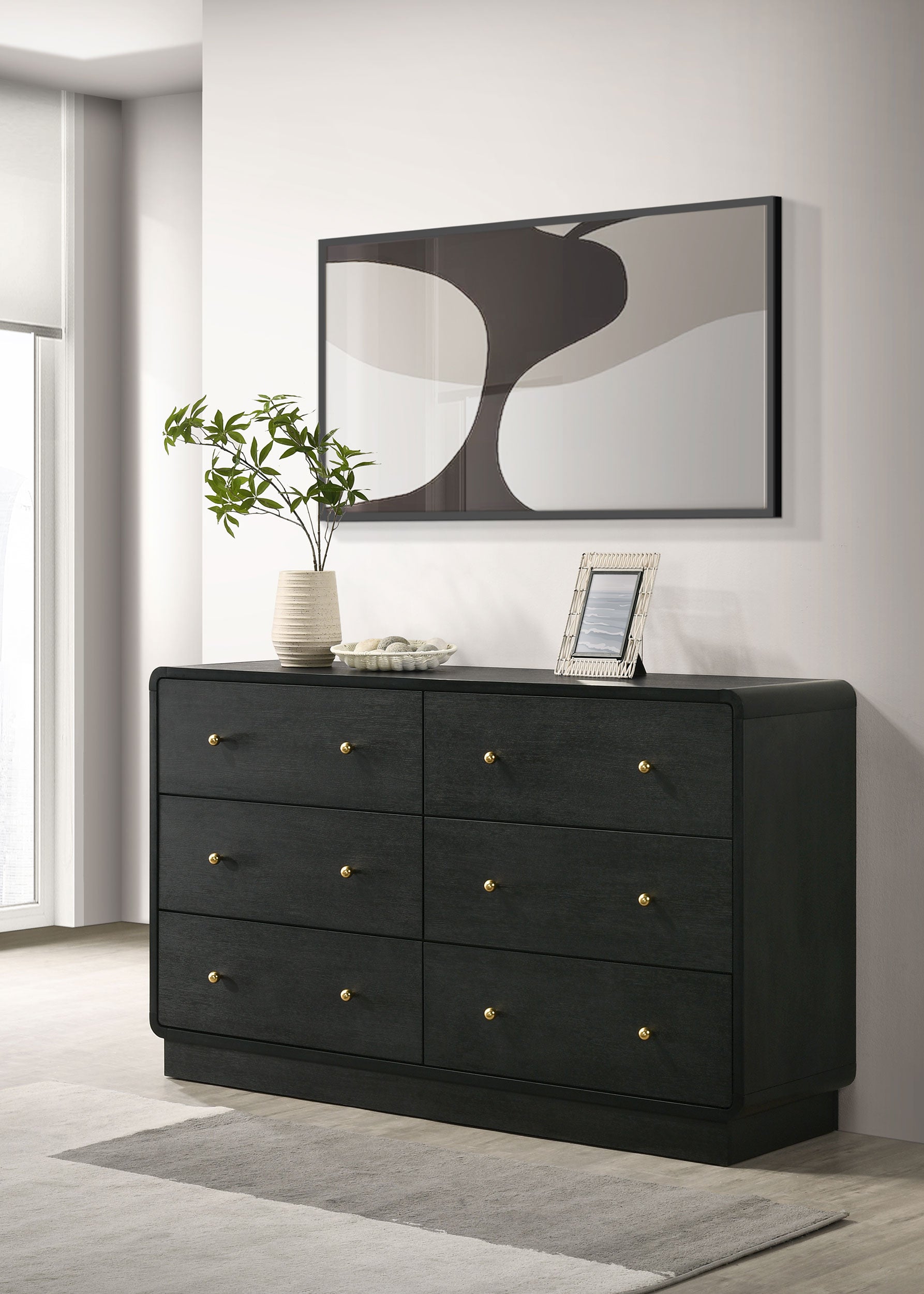 Cavelle 6-drawer Dresser Cabinet Black — view 2